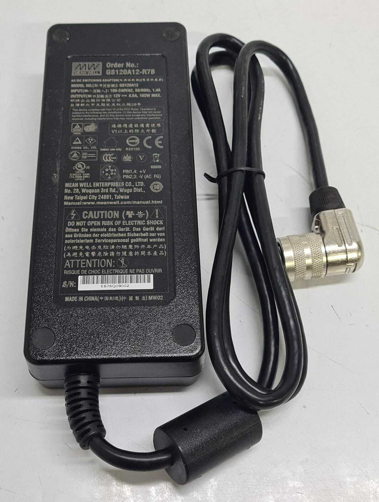 [LOT 2] NEW- Mean Well MW GS120A12-R7B 12V 8.5A 102W Desktop AC Adapter Power