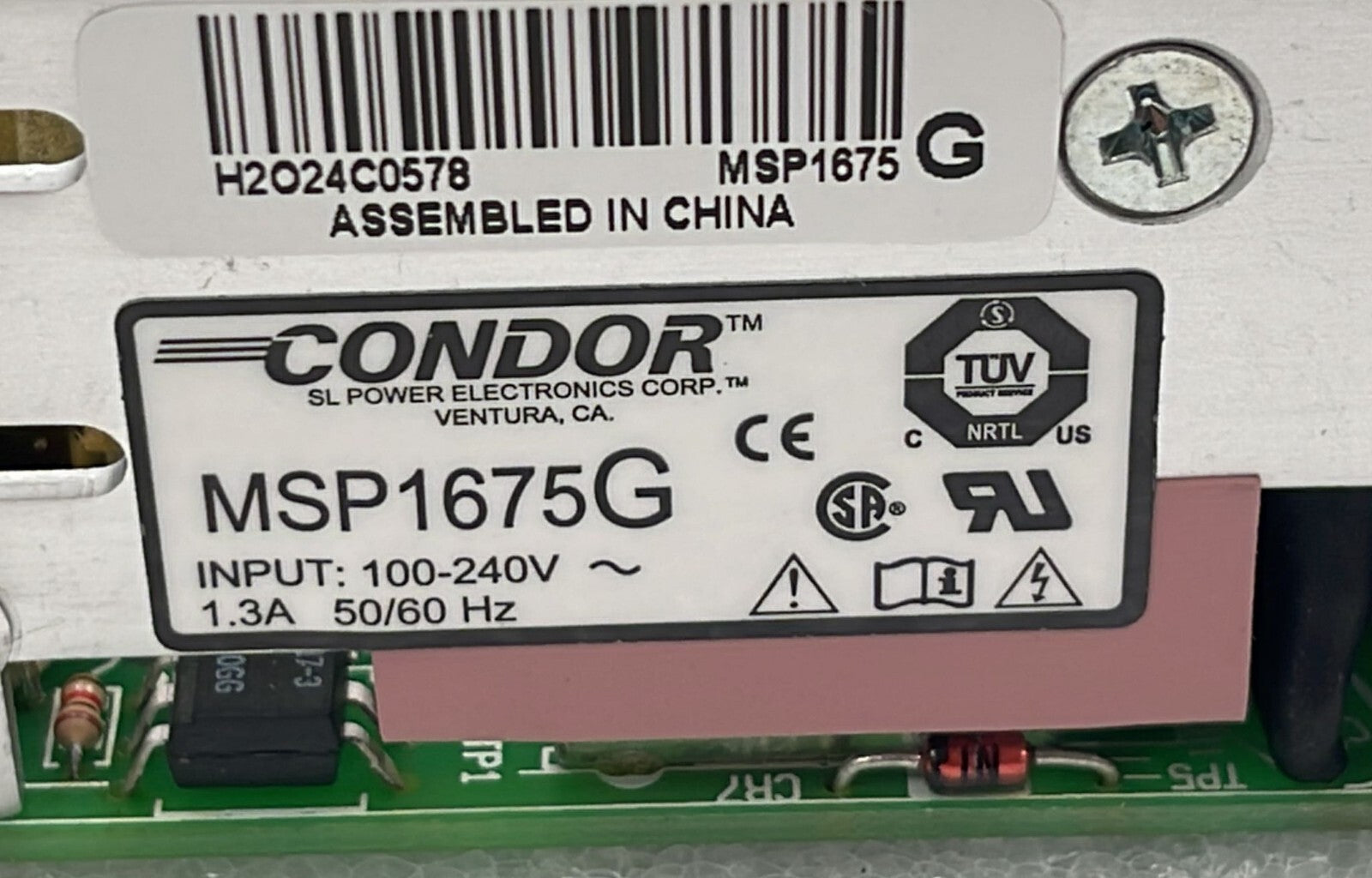 Condor MSP1675G Power supply 100-240V 1.3A 50/60Hz