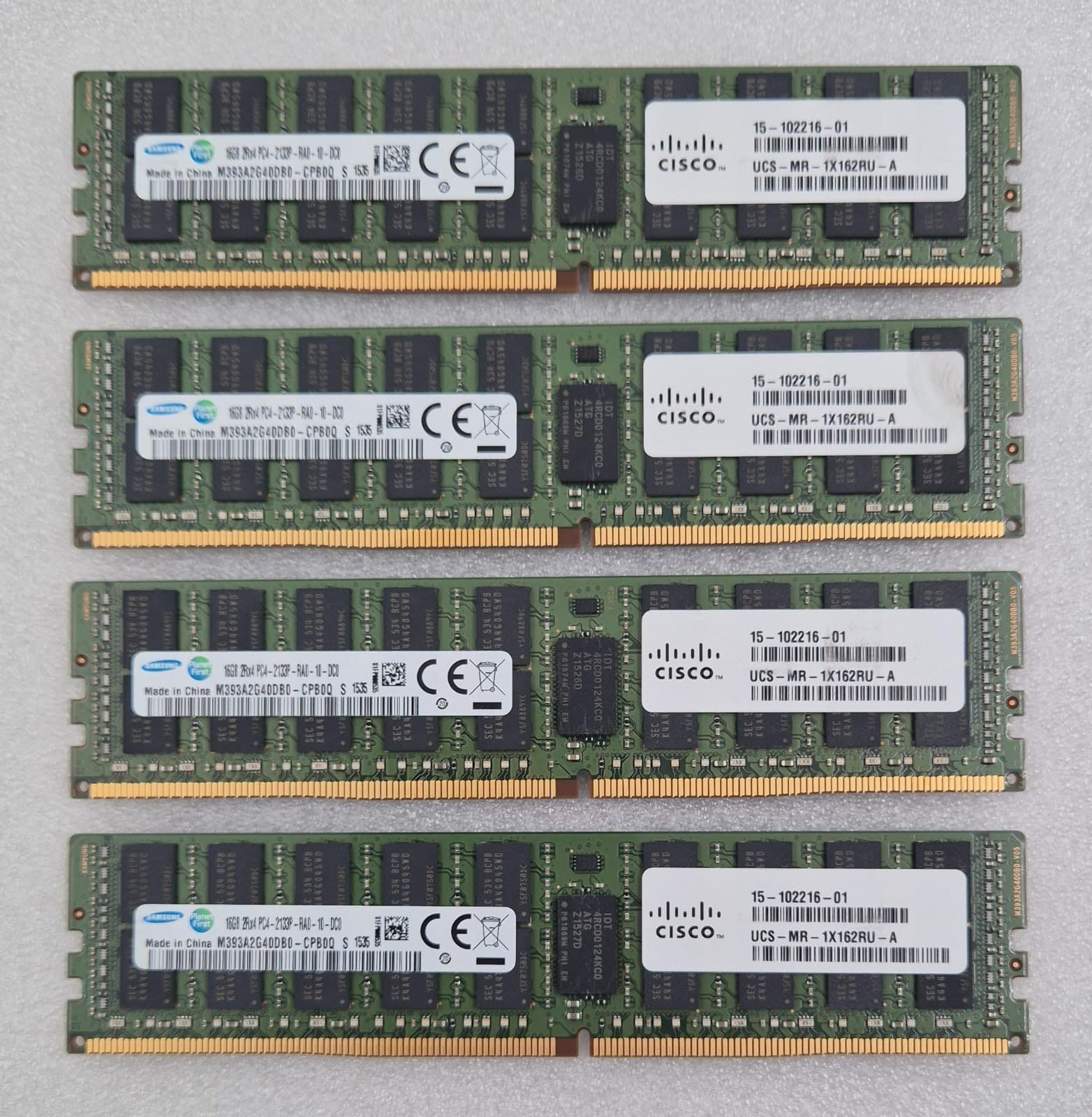 [LOT 4 PCS] Samsung 16GB PC4-2133P server memory RAM full set view