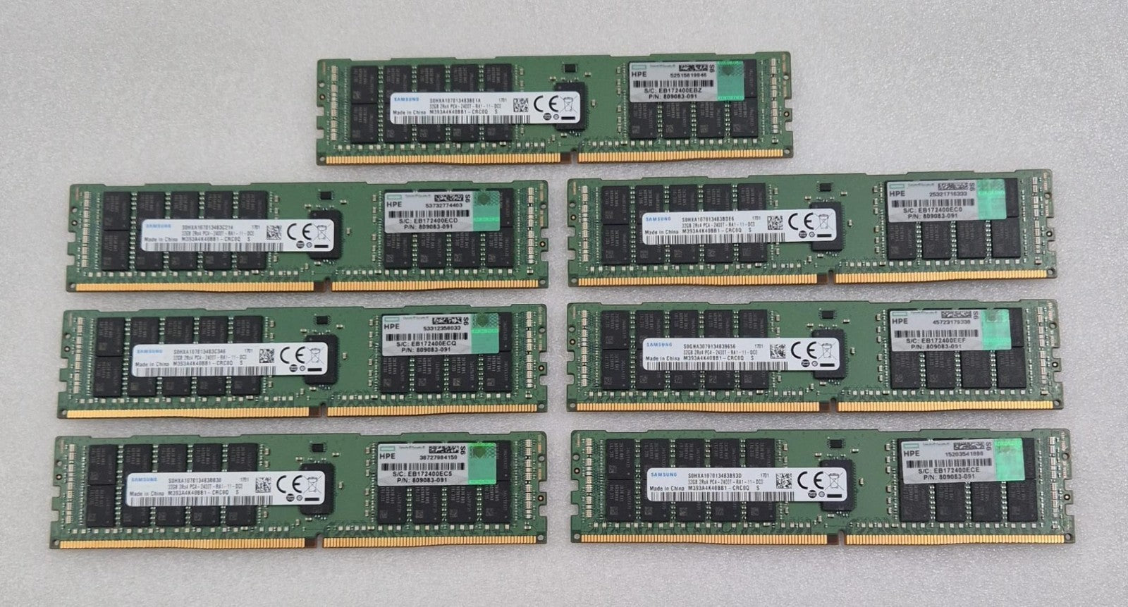 Lot 7 Samsung 32GB PC4-2400T M393A4K40BB1-CRC0Q HPE RAM