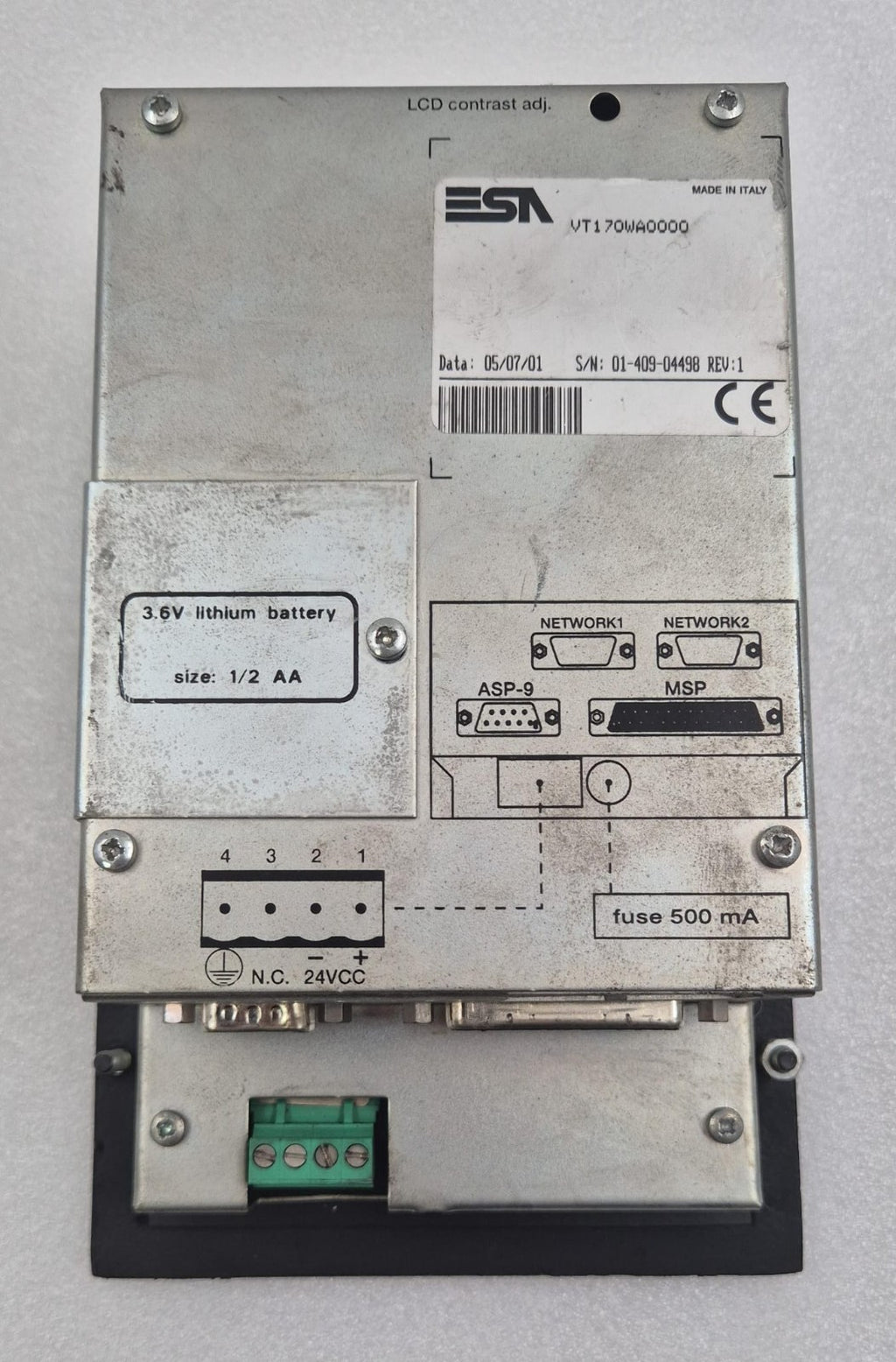 ESA VT170W OPERATOR INTERFACE PANEL VT170WA0000 24V **AS-IS**