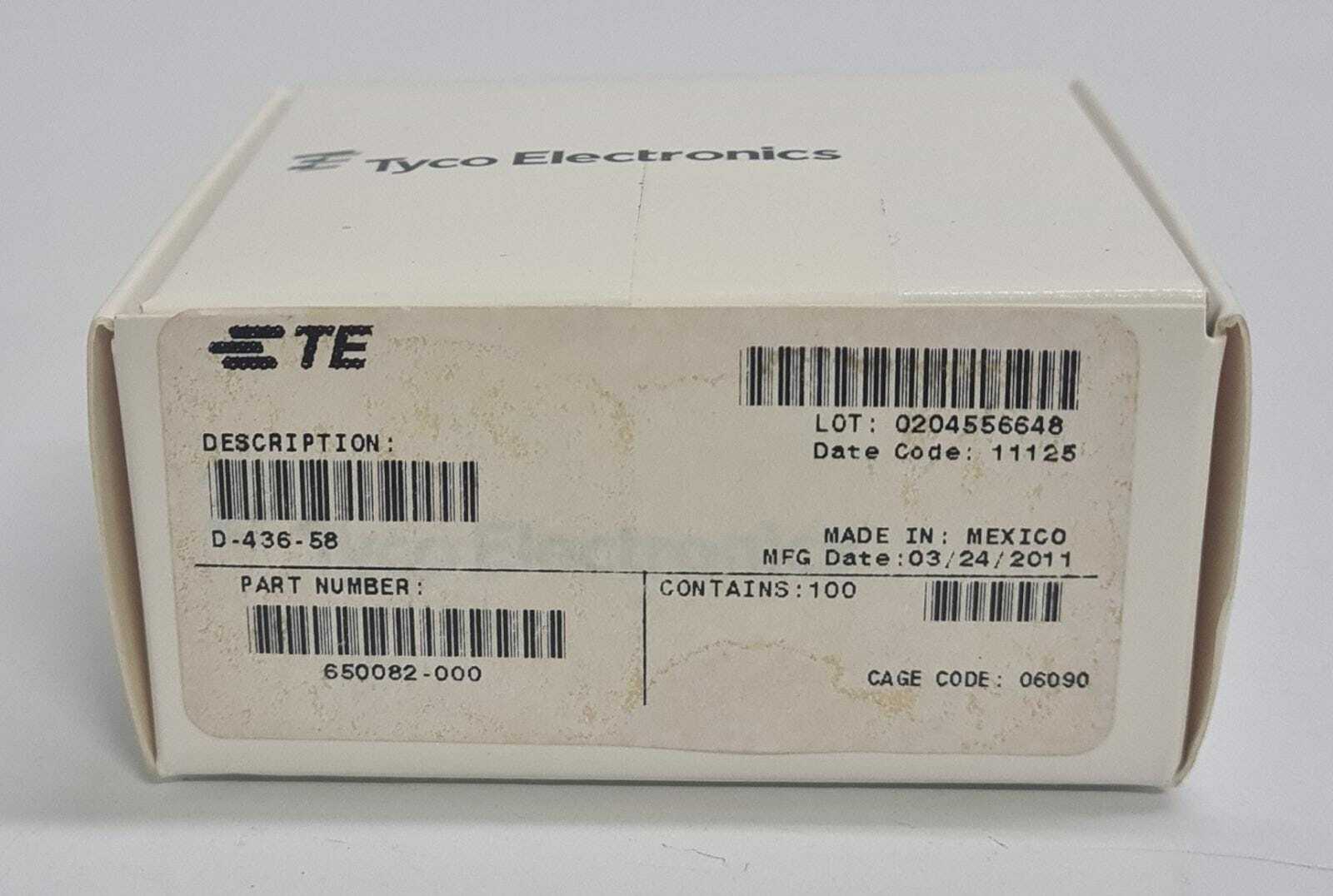 NEW Pack 100 Units - TE Tyco Electronics D-436-58 650082-000 CONN INLINE CRIMP