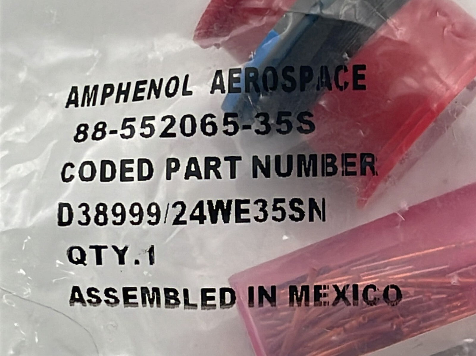 [LOT 7] NEW - Amphenol D38999/24WE35SN Circular MIL Spec Connector 88-552065-35S