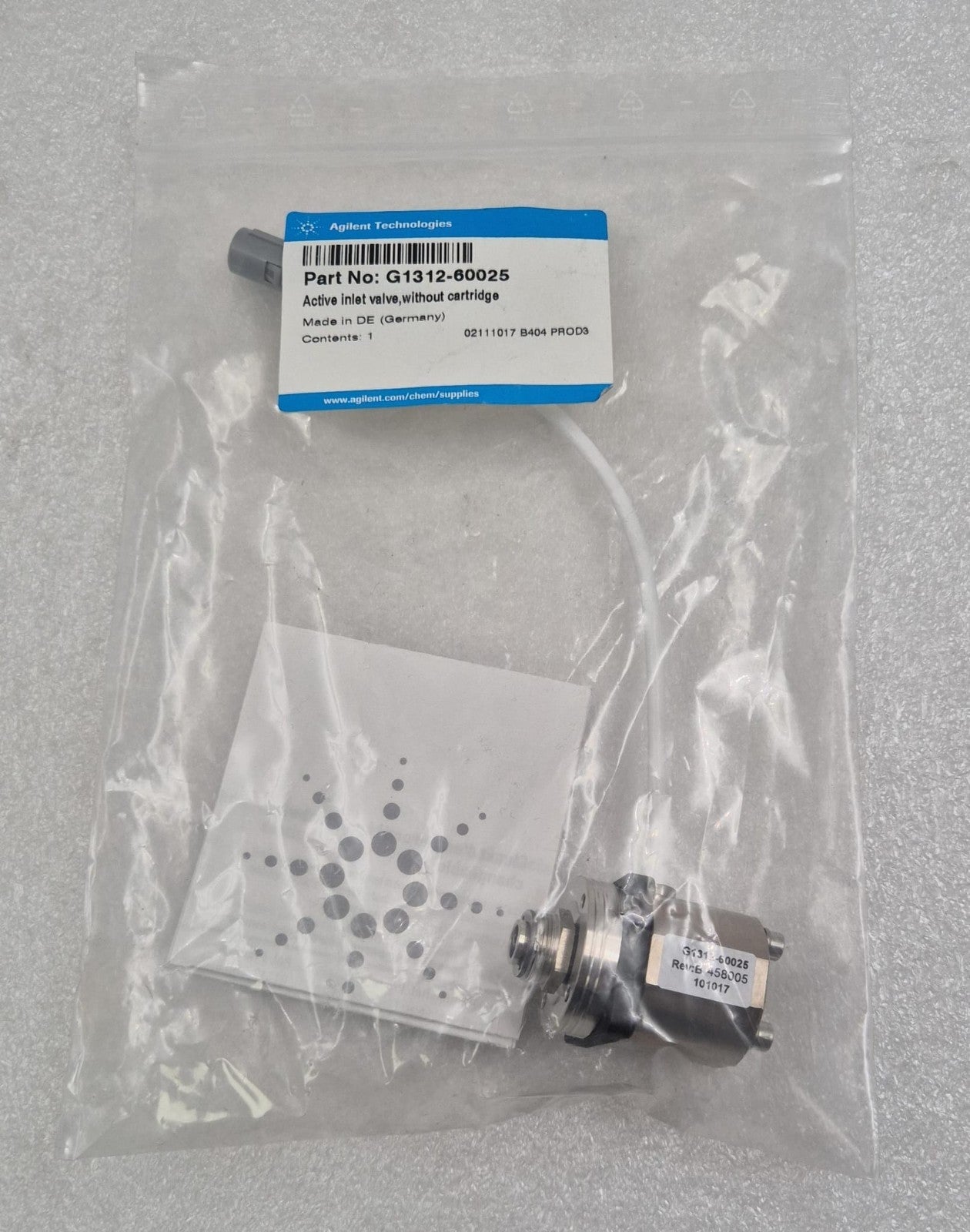 Agilent Technologies G1312-60025 HPLC Active Inlet Valve 0491-0131