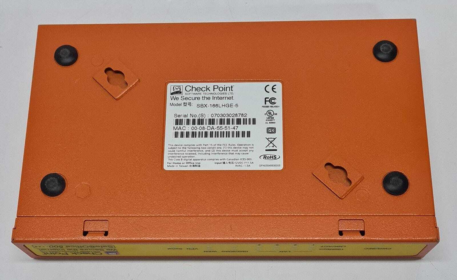 Check Point Safe@Office 500 Series Firewall Router Security SBX-166LHGE-5 VPN