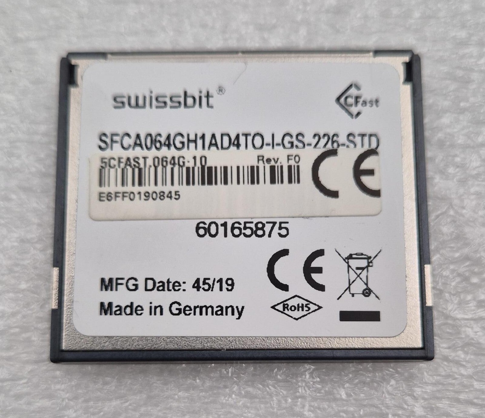 swissbit 64GB Industrial CFast Card storage 5CFAST.064G-10 SFCA064GH1AD4TO
