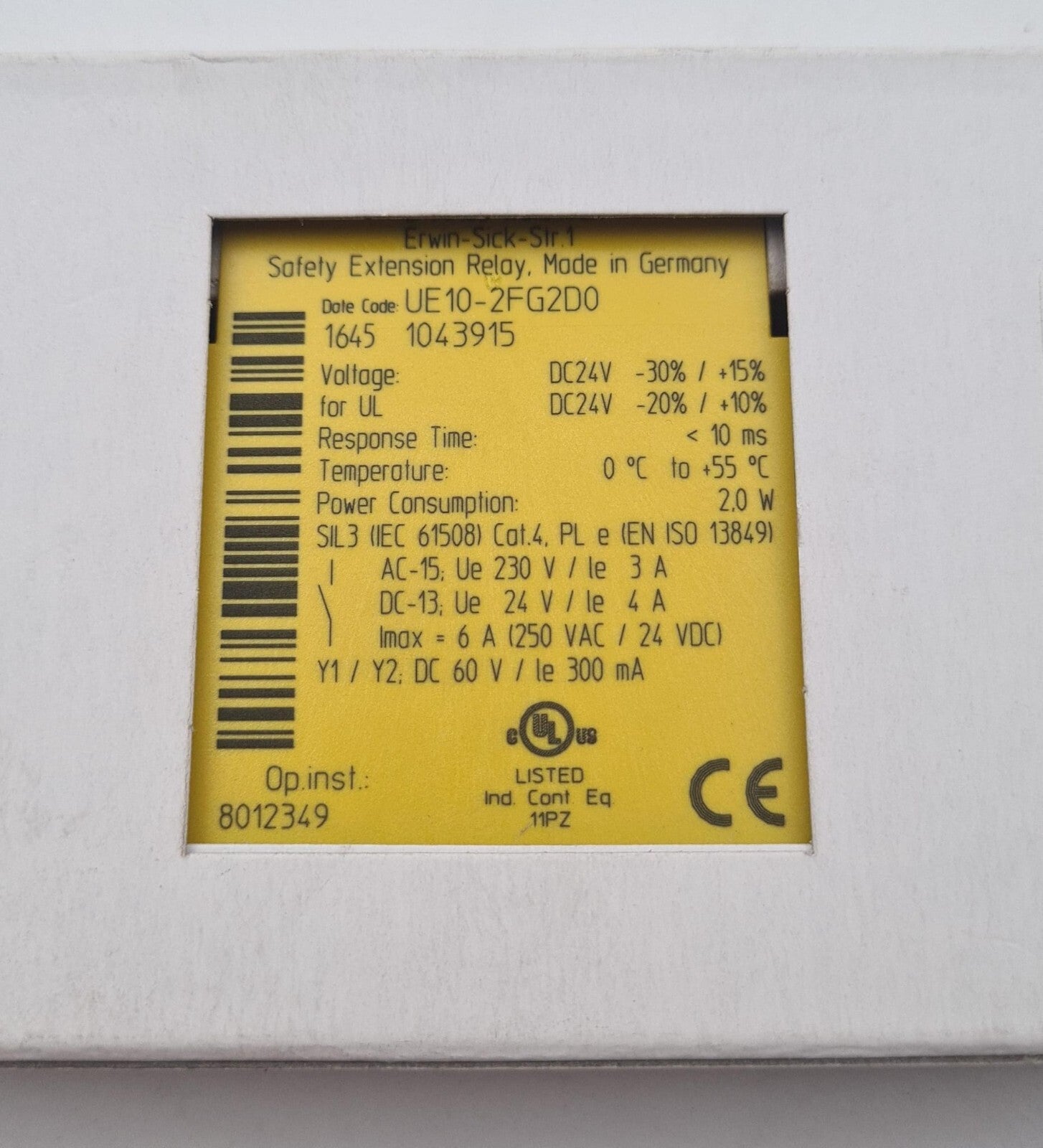 NEW SEALED IN BOX - SICK UE10-2FG2D0 1043915 DC24V Safety Extension Relay