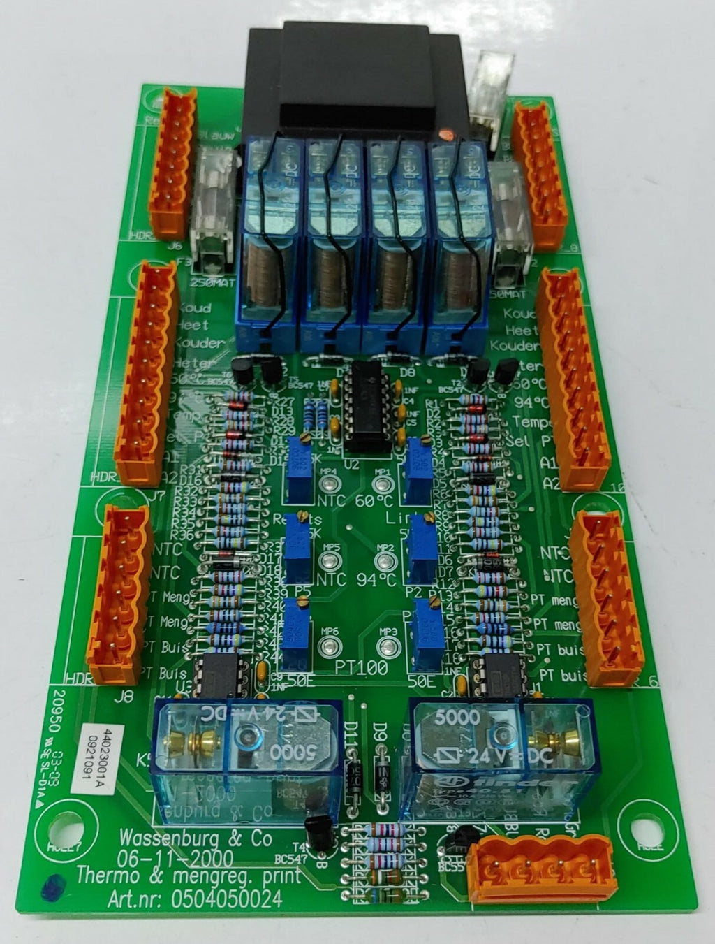 WASSENBURG MEDICAL PCB BOARD Thermo & mengreg. print 0504050024 44023001A 092109