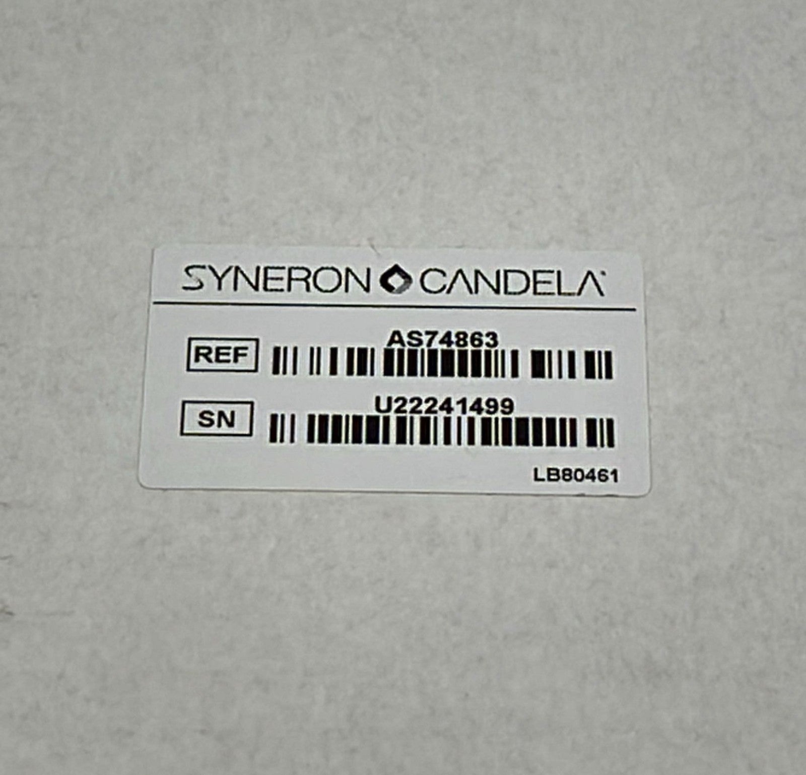 Syneron Candela AS74863 PCB label close-up