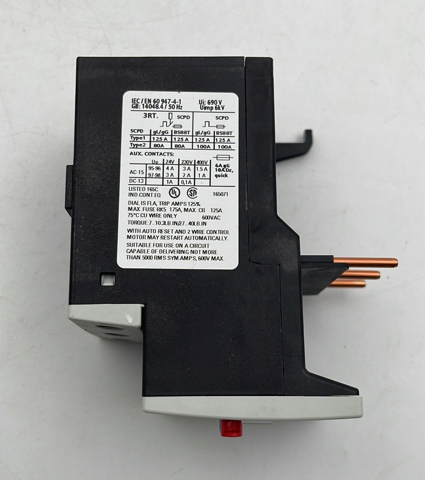 [LOT OF 2] NEW** Siemens 3RU1136-4GB0 Overload relay 46-45A