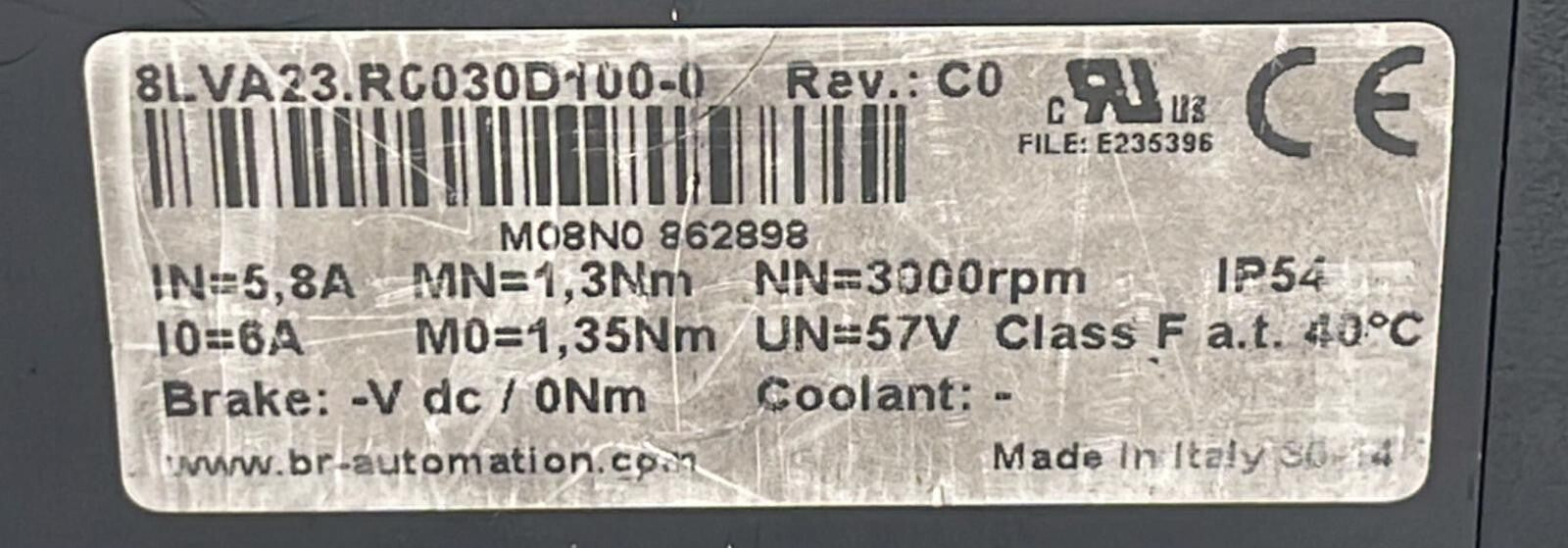 B&R Automation 8LVA23.R0030D100-0 Synchronous Servo Motor
