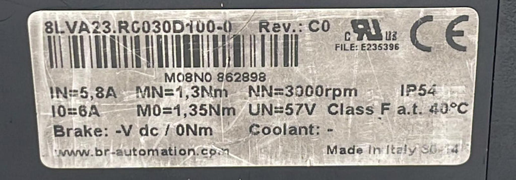 B&R Automation 8LVA23.R0030D100-0 Synchronous Servo Motor