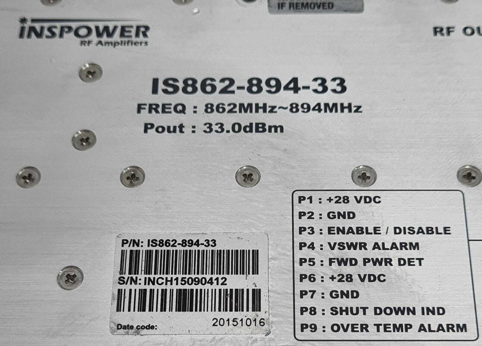 INSPOWER RF Amplifiers IS862-894-33 CELL
