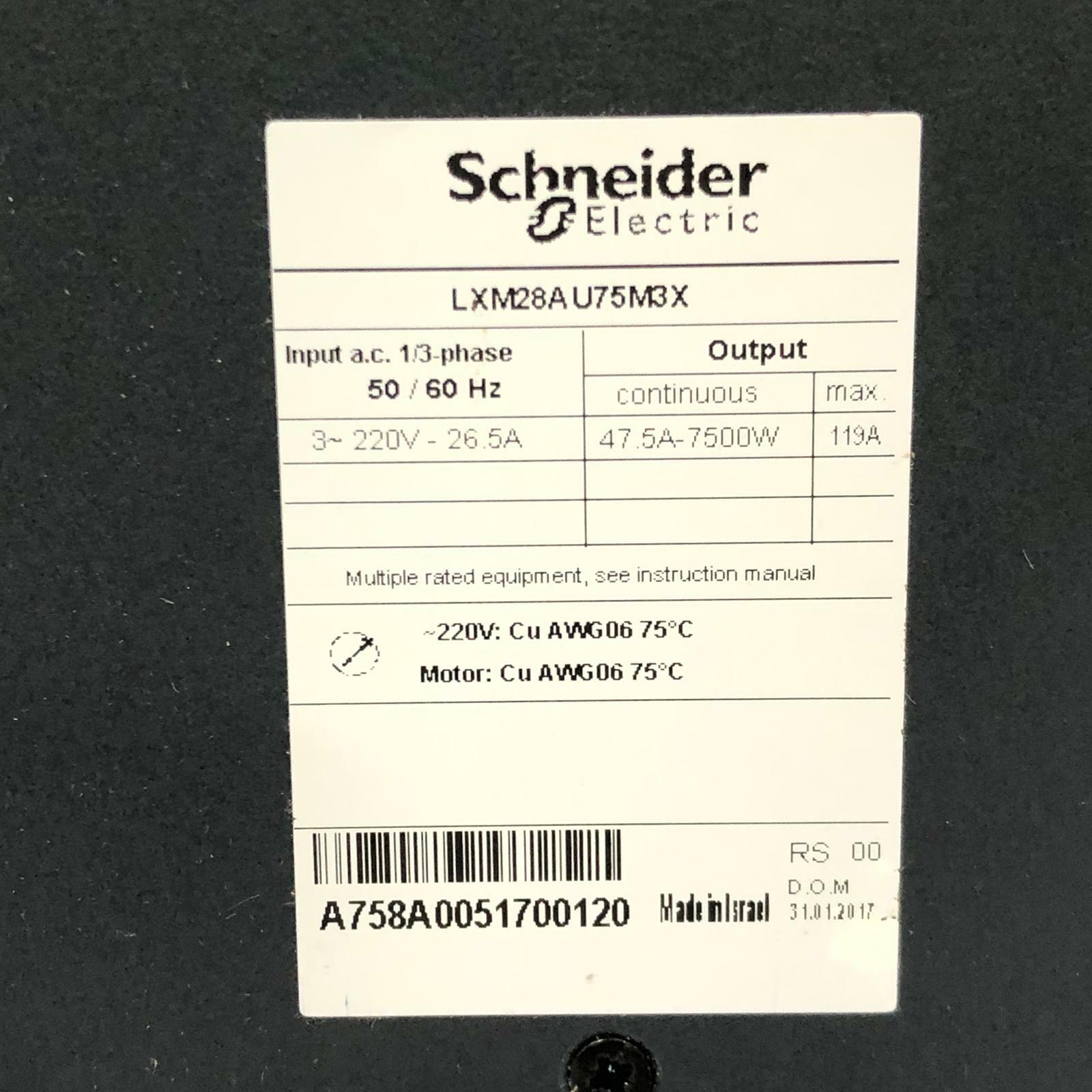 [USED] SCHNEIDER Lexium Servo Drive 23 LXM28AU75M3X X1 7500W 47.5A