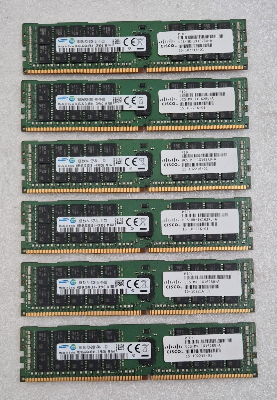 [LOT 6 PCS] Samsung 16GB 2Rx4 PC4-2133P M393A2G40EB1-CPB0Q Server Memory RAM