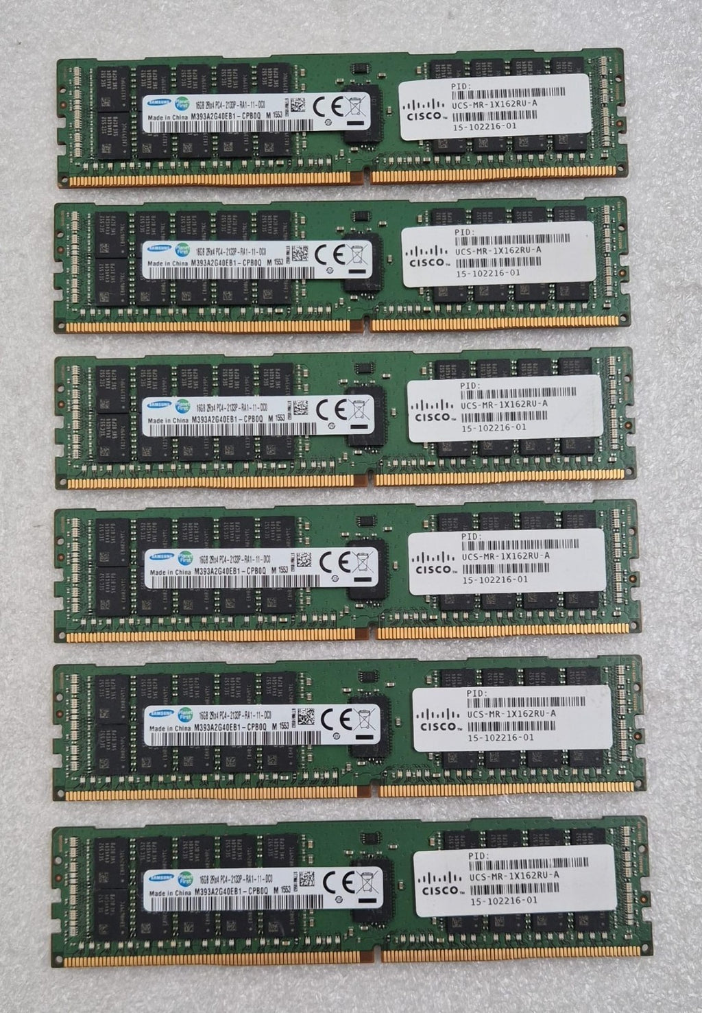 [LOT 6 PCS] Samsung 16GB 2Rx4 PC4-2133P M393A2G40EB1-CPB0Q Server Memory RAM