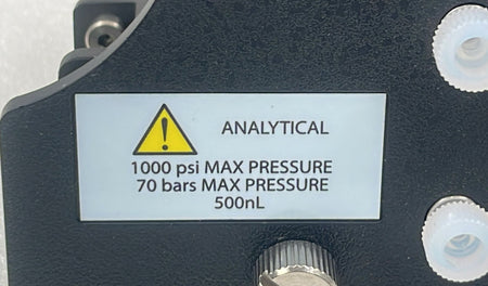 Waters analytical flow cell pressure label