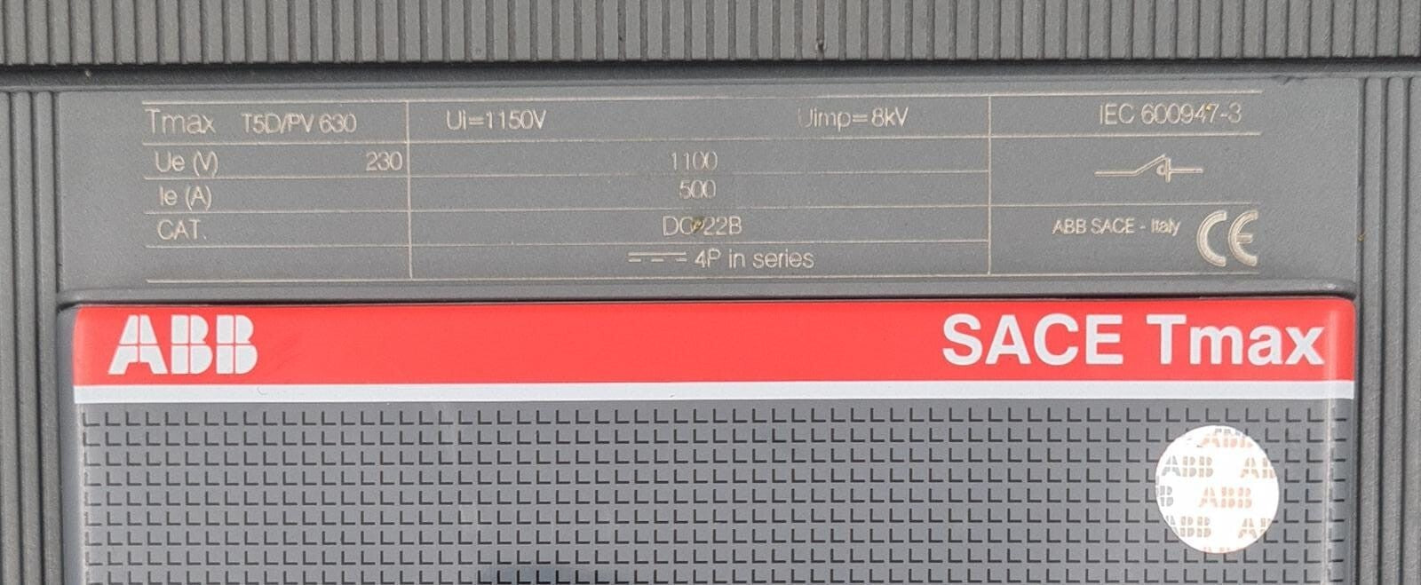 ABB SACE TMAX T5D/PV 630 MAGNETOTHERMAL SWITCH Circuit Breaker BD21147120