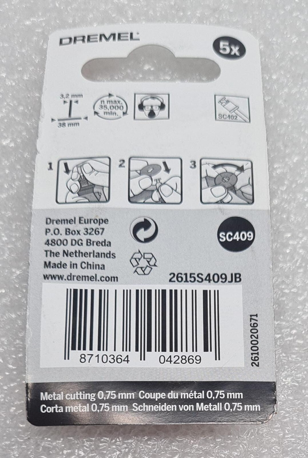 [LOT 5] NEW - DREMEL EZ SC409 SpeedClic Metal Cutting 2615S409JB Kit 5x Discs
