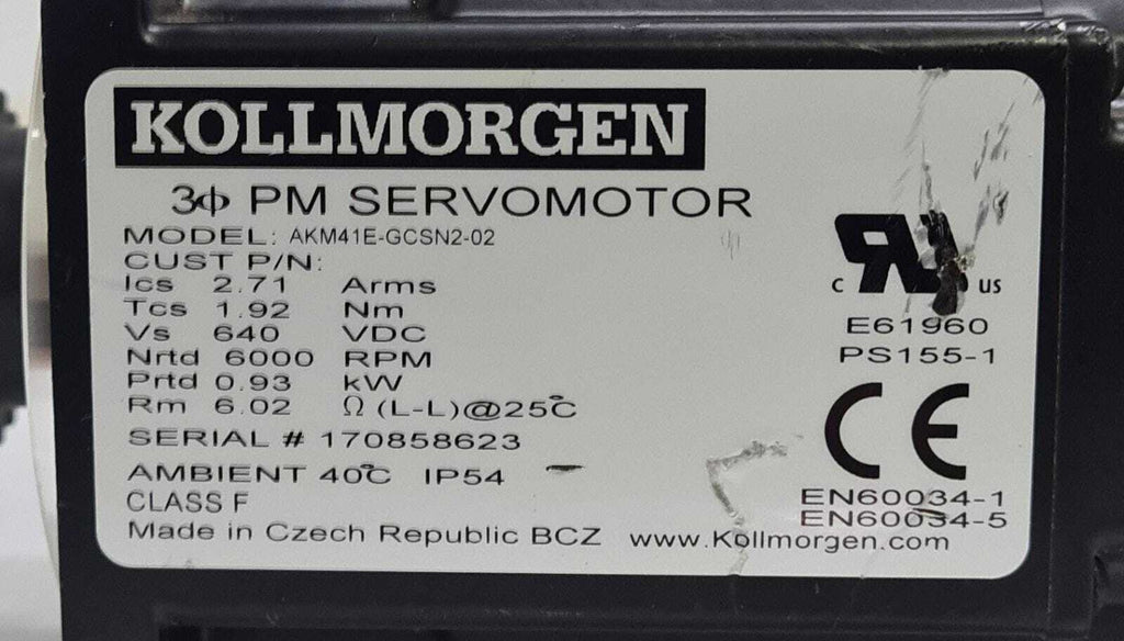 Danaher Motion Kollmorgen 3 PM Servomotor AKM41E- GCSN2- 02