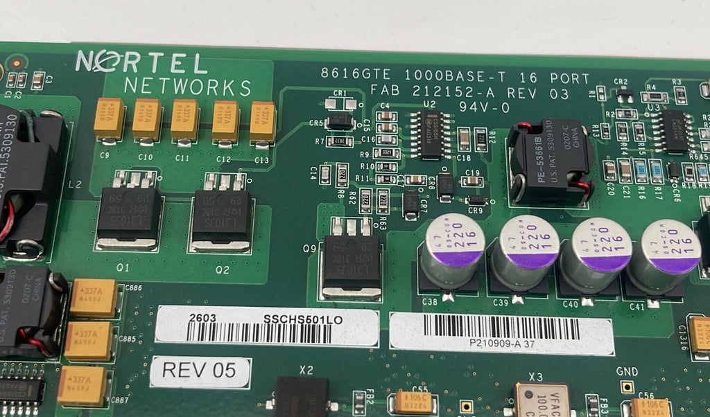 Nortel Network 8616GTE 1000BASE-SX 16 Port FAB 212152-A REV 03