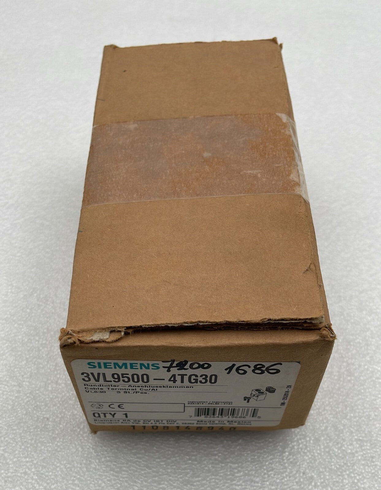 Siemens 3VL9500-4TG30 Cable Terminal Aluminum Lug Kit 3-in Pack