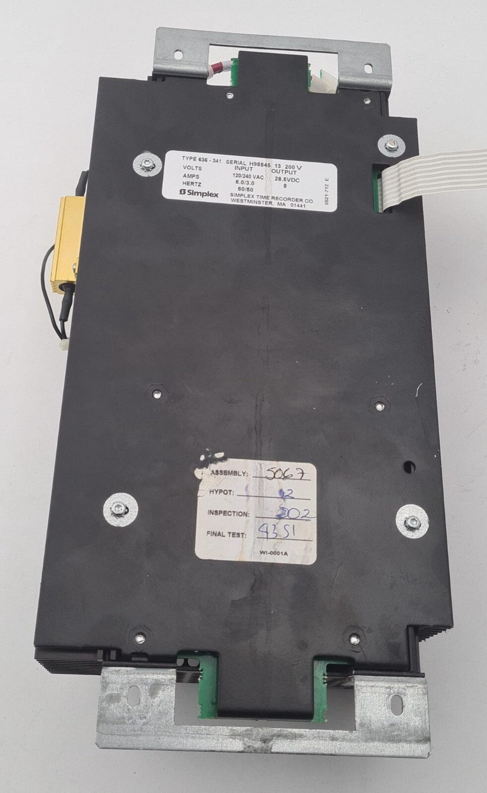 Simplex GOLDWING 636-341 Universal Switcher Power Supply 200V 8A 0521-712 E