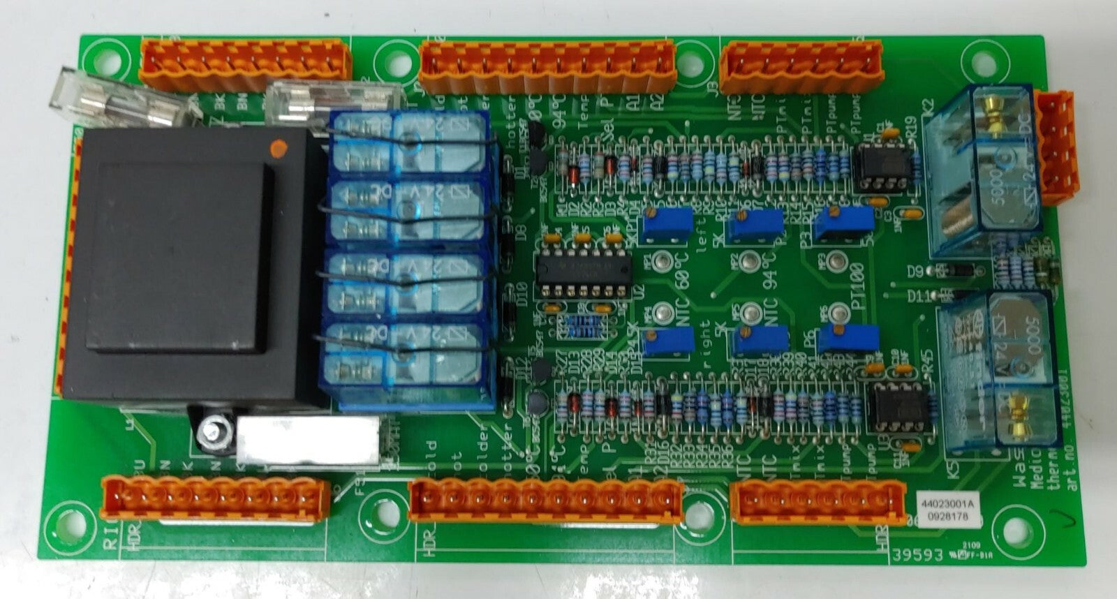 WASSENBURG MEDICAL DEVICES B.V. PCB BOARD 44023001 W/ ORANGE Connectors