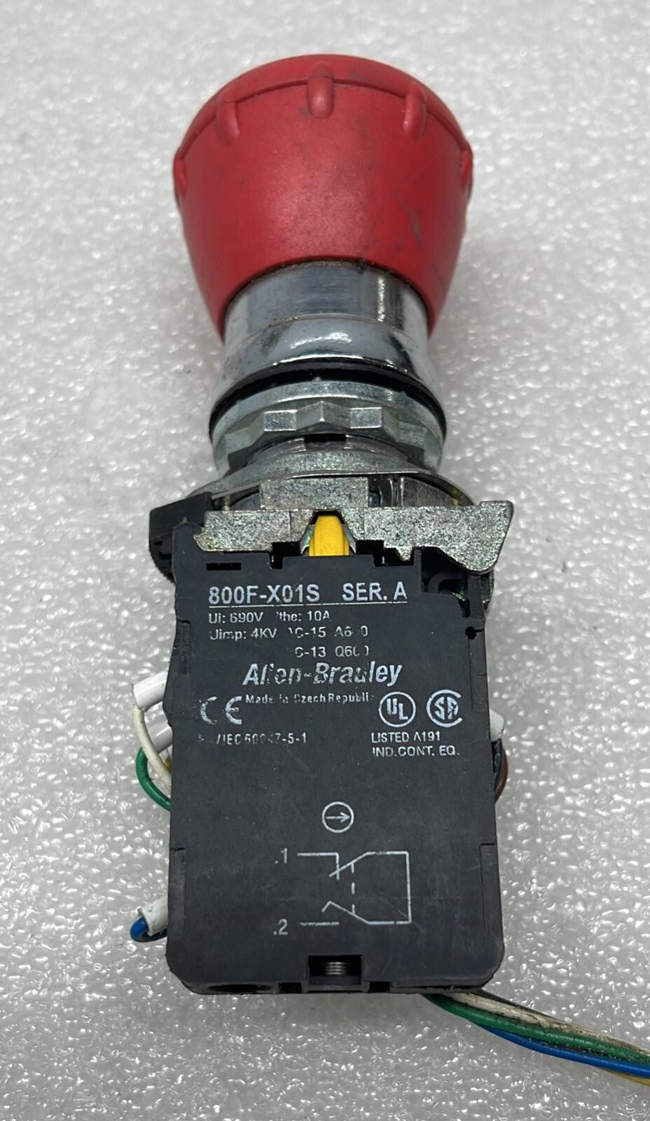 Allen Bradley Emergency Stop Push Button 800F-X01S
