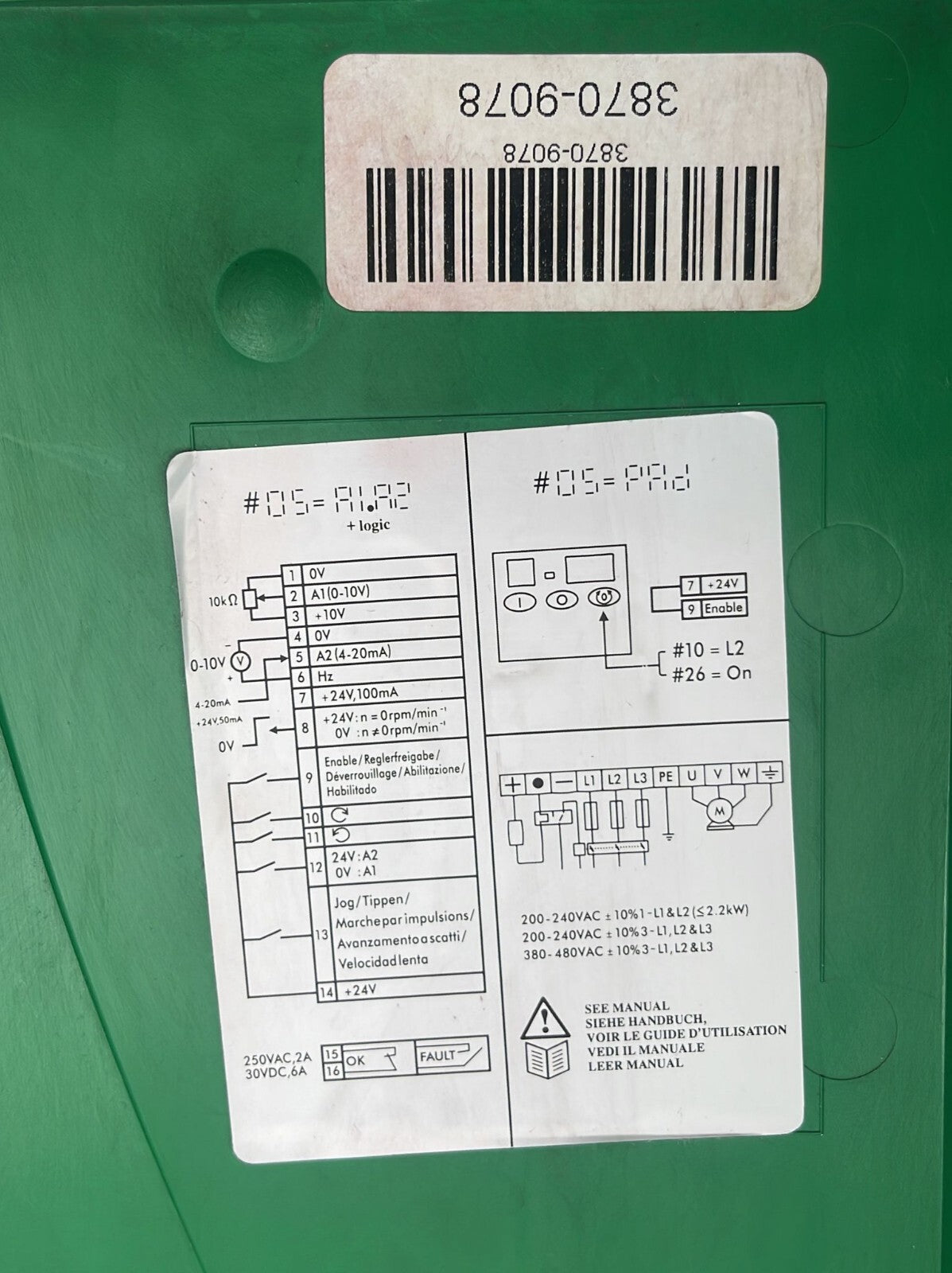 Control Techniques Commander SE SE33400550 SE8T 380V-480V 5.5kW Frequency Drive