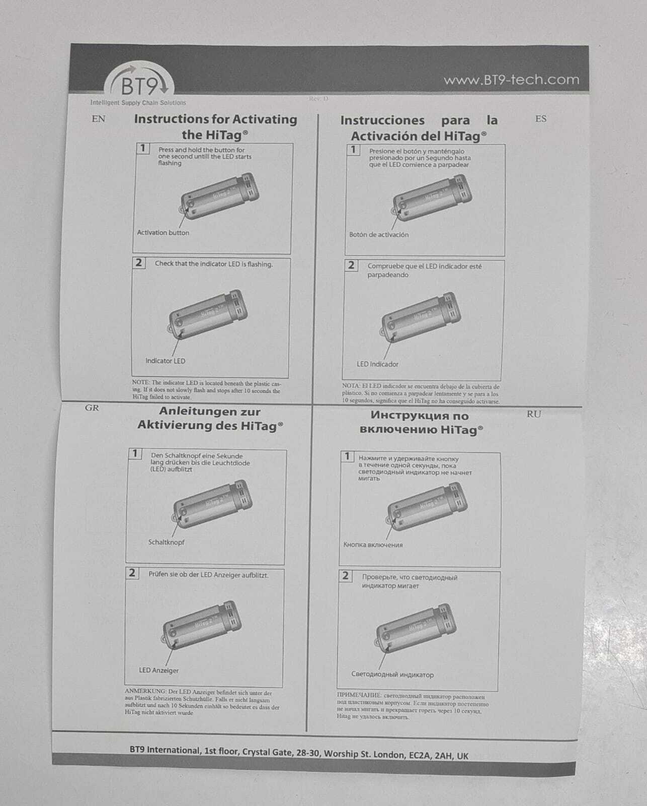 [LOT OF 50] NEW - Xsense BT9 HiTag2 -P TH21-T0-L4-S0 Temperature and Humidity