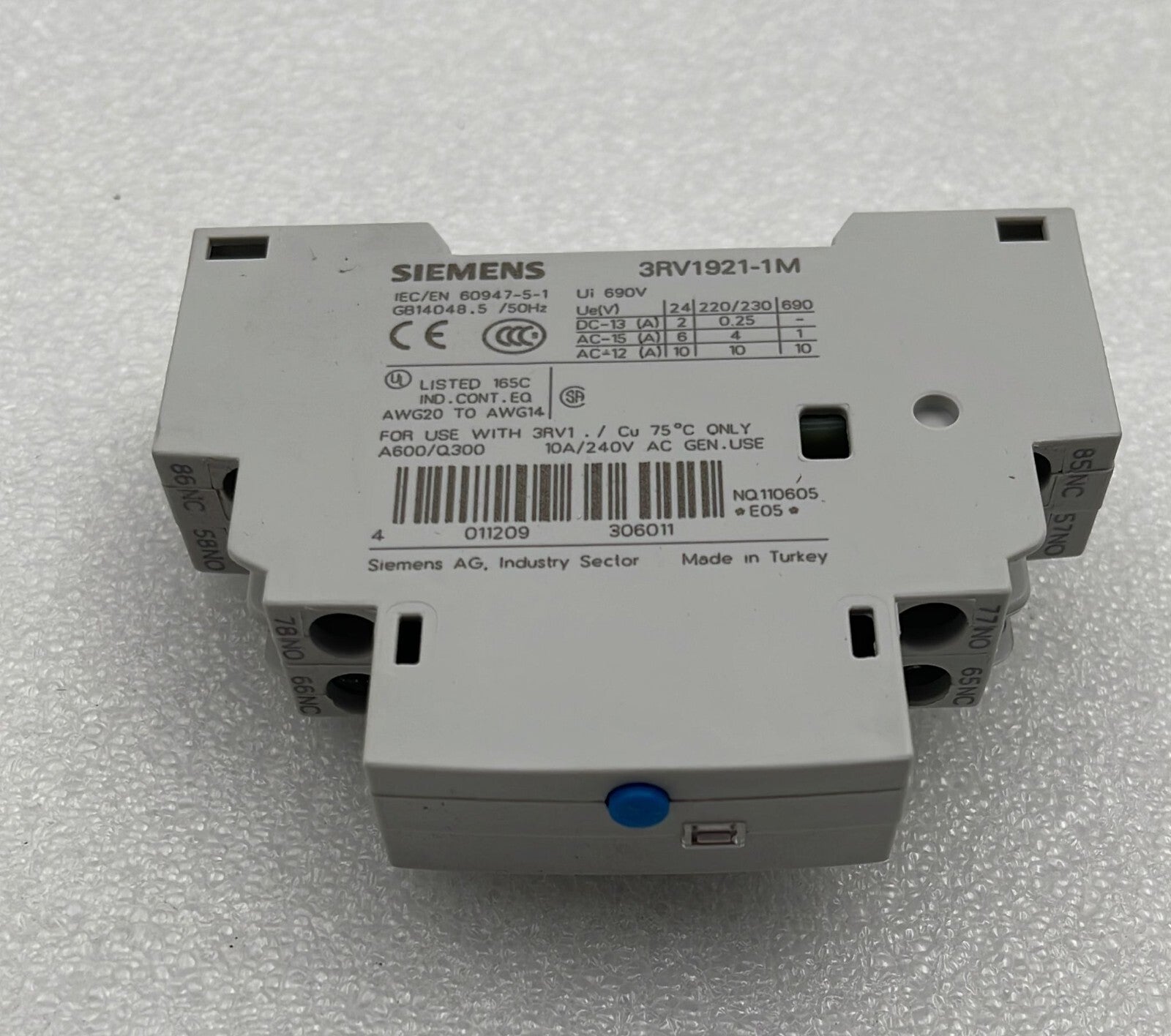 [LOT OF 7] NEW - Siemens 3RV1921-1M Alarm Switch GB14048.5/50Hz