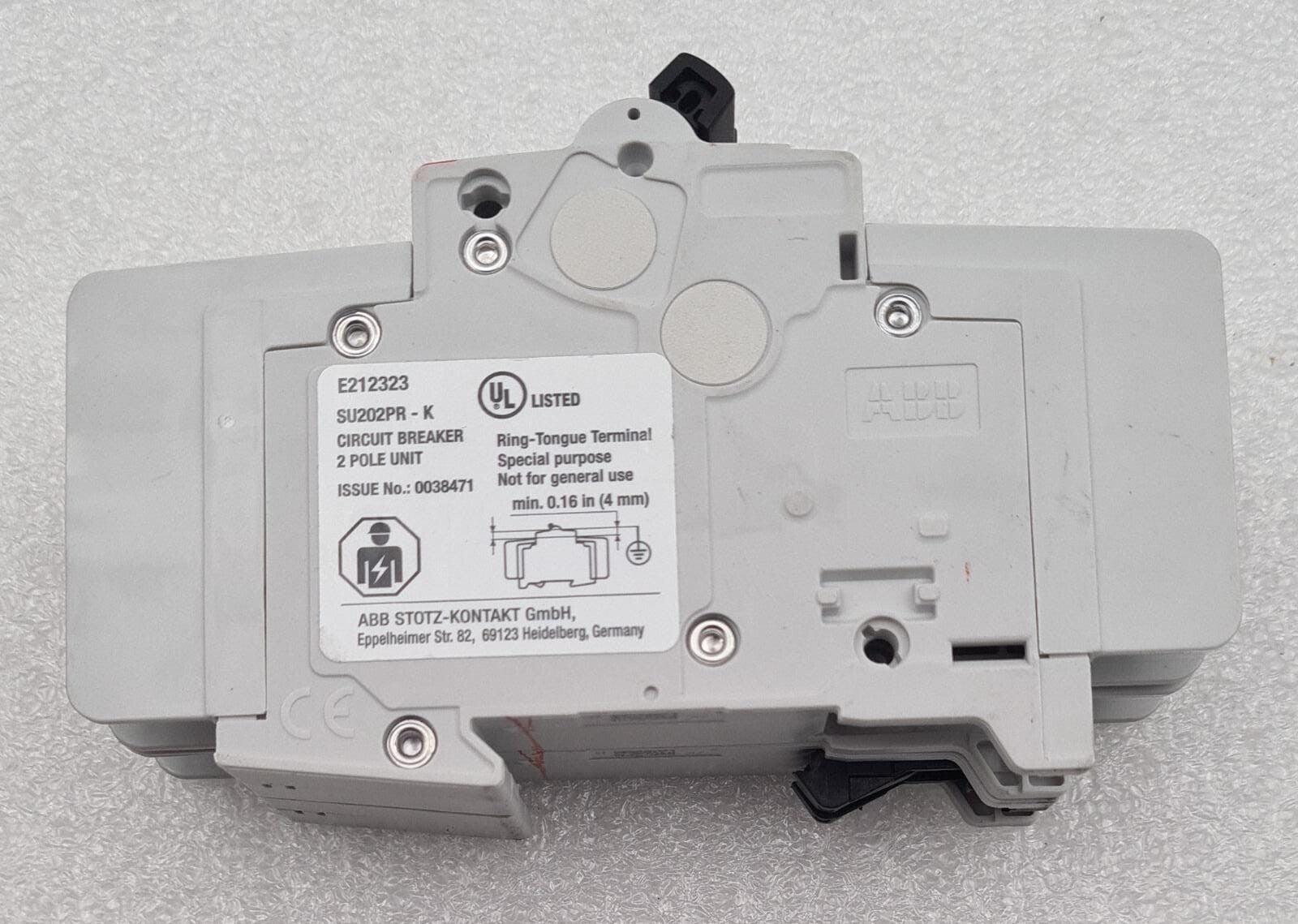 ABB SU202PR-K6A Circuit Breaker 2CDS 272 327 R0377 2X6A