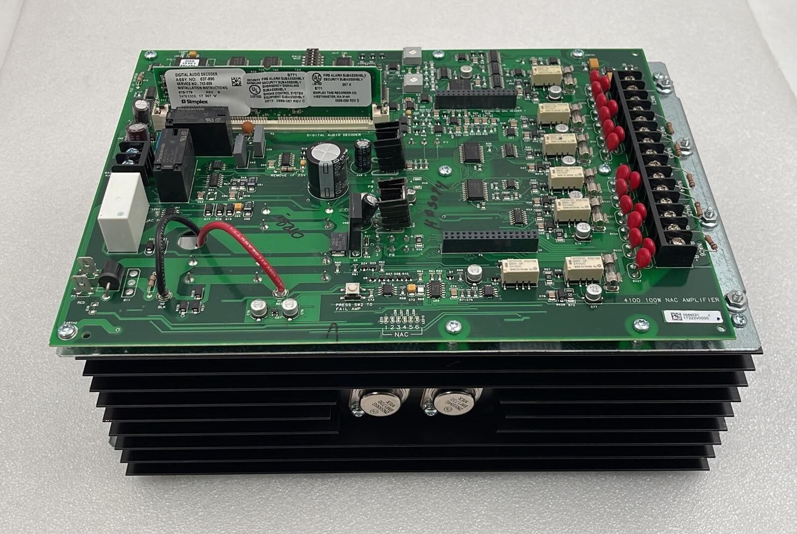 Simplex 4100 NAC amplifier 100W 70Vrms fire alarm control board module