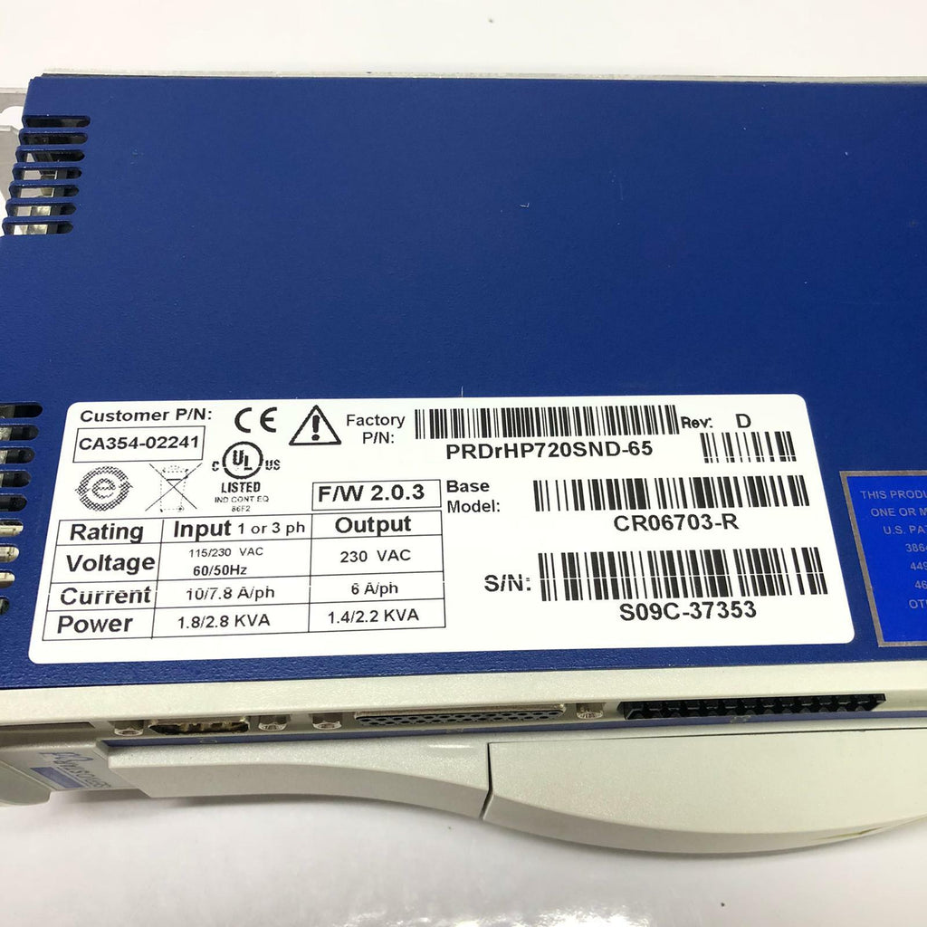 NEW- Kollmorgen Servostar CR06703-R PRDrHP720SND-65 CA354-02241 Servo Controller