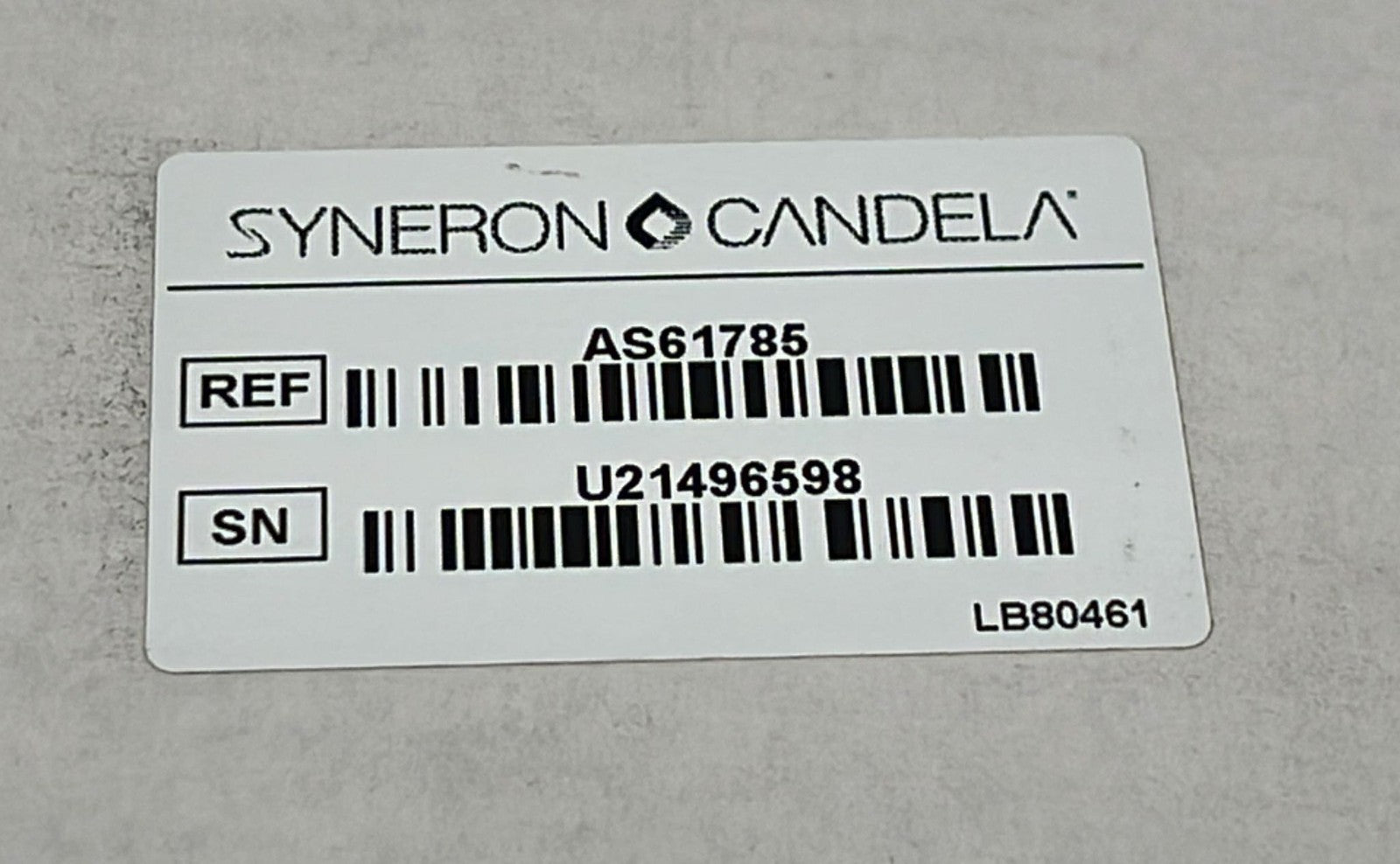 Syneron Candela AS61785 PCB label close-up