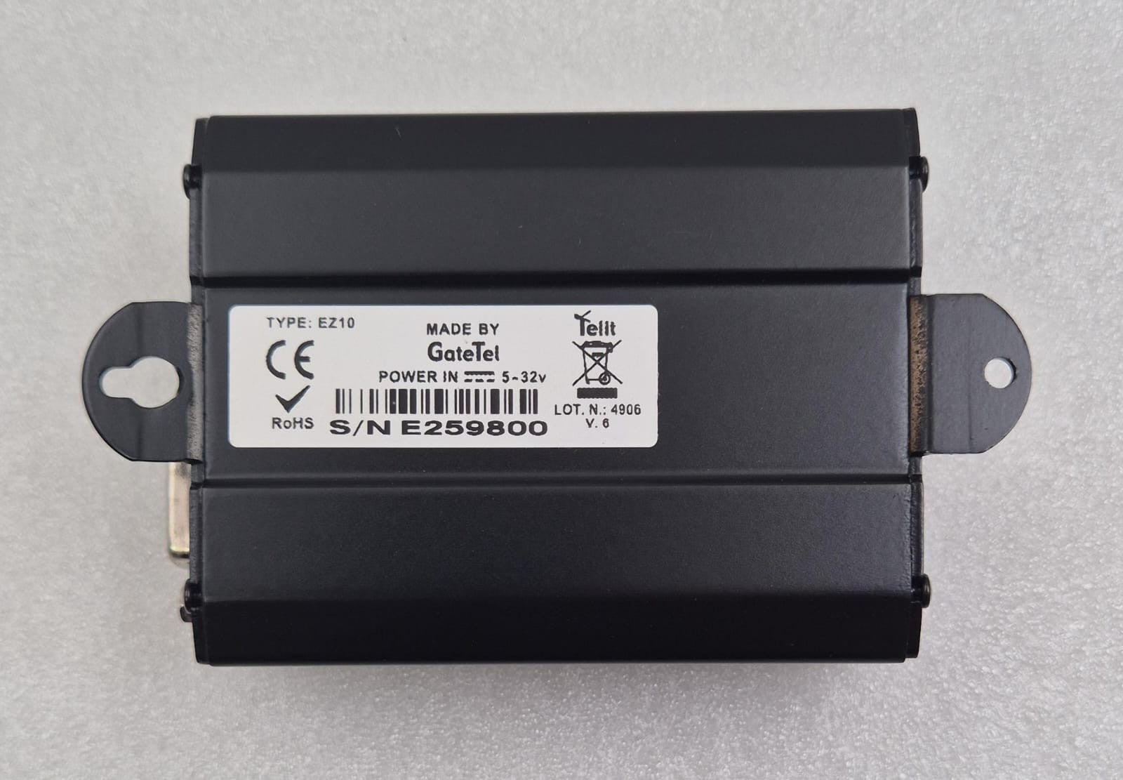 GateTel EZ-10 modem rear label view
