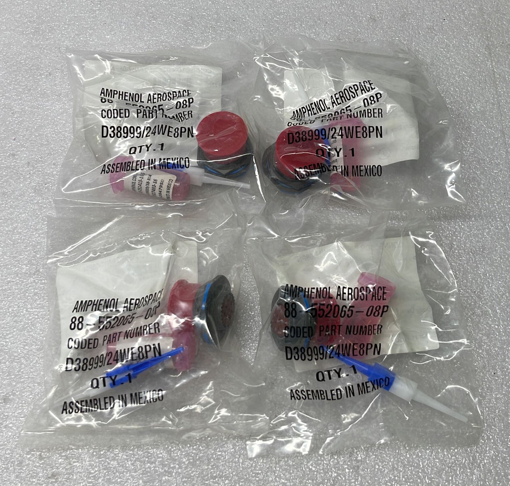 [LOT OF 4] NEW Sealed - Amphenol D38999/24WE8PN Circular Mil Spec Connector