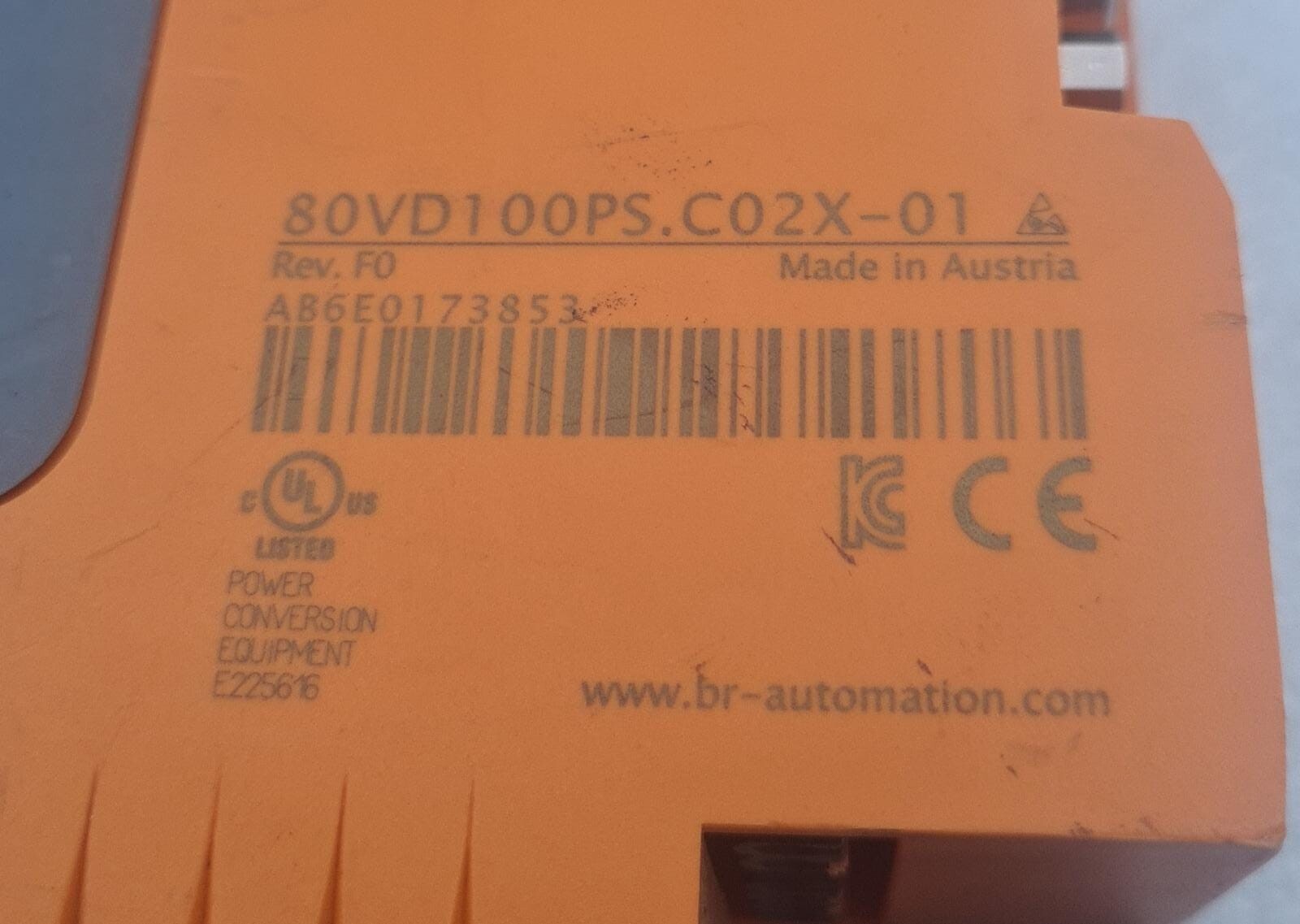 B&R Automation ACOPOS Micro 100S Servo Drive 80VD100PS.C02X-01 Rev .F0  **AS-IS