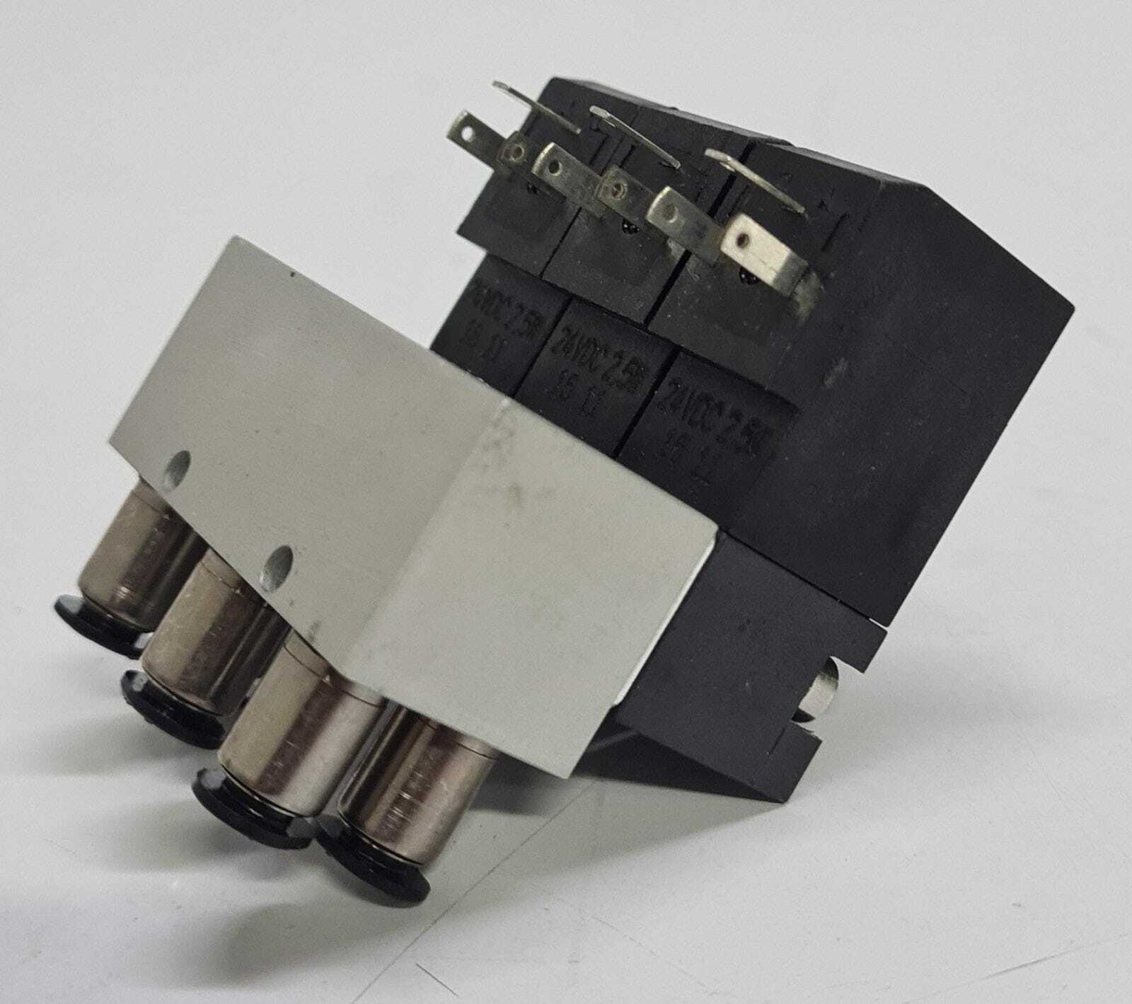 [LOT 3 PCS] AMISCO 24VDC 2.5W 3/2 NC 10 Bar Pilot Solenoid Valve, On Manifold