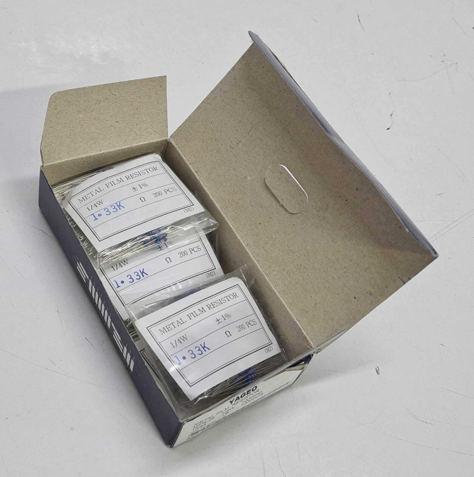 [LOT OF 4400] YAGEO MFR-25FBF52-1K33 1/4W 1% AXIAL METAL FILM RESISTORS