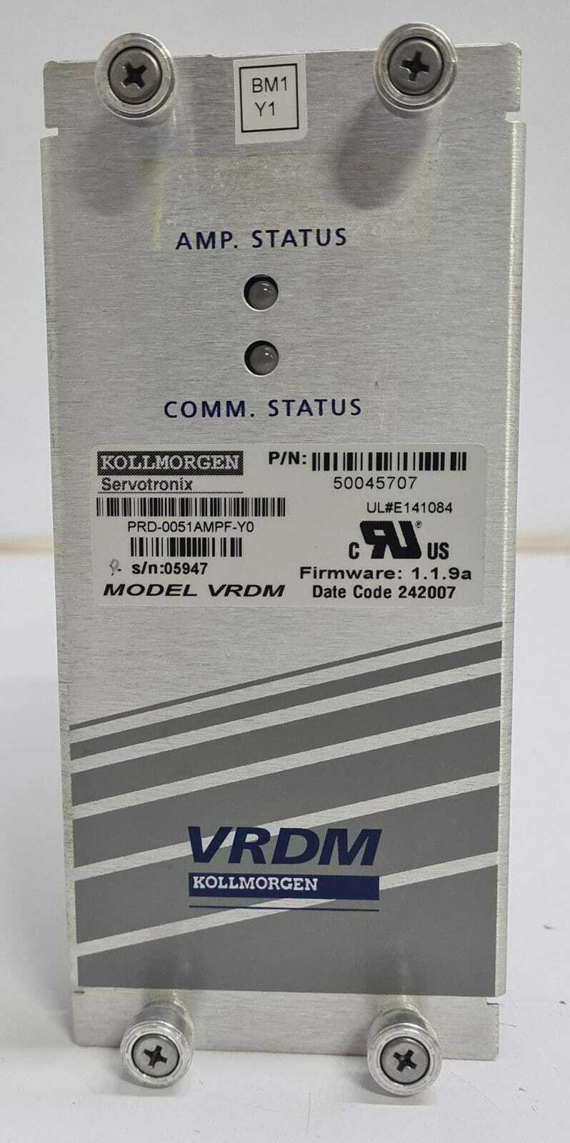 KOLLMORGEN Servotronix VRDM Amplifier PRD-0051AMPF-Y0 50045707 Firmware 1.1.9a