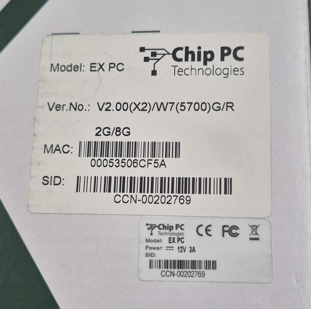 *NEW* Chip PC EX-PC Powerful Thin-Client V2.00(X2) W7 (5700)G/R 2G/8G CPN06510