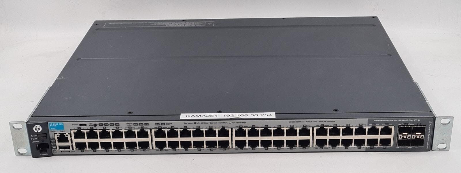 HP J9728A 2920-48G Regulatory RSVLC-1201A 48-Port Gigabit Ethernet Switch W/ PSU