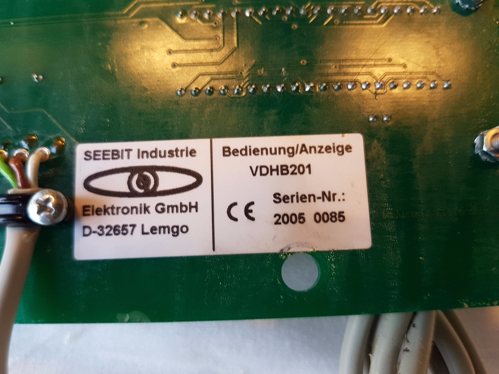Seebit Industrie Van Der Heijden  VDHB201 Gmbh D-32657 Lemgo 20050085 Board