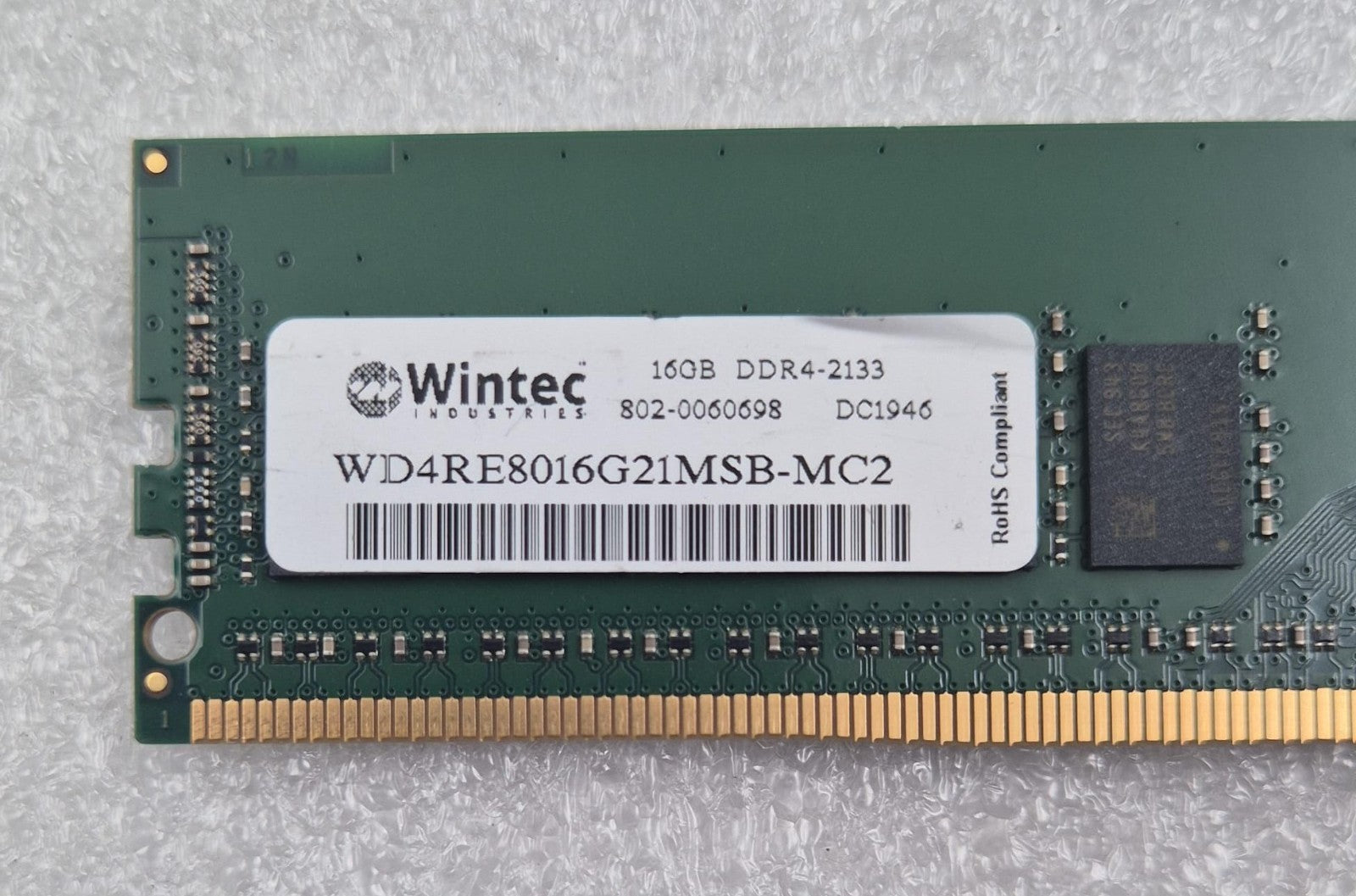 [LOT 4 PCS] Wintec 16GB DDR4-2133 WD4RE8016G21MSB-MC2 Server Ram