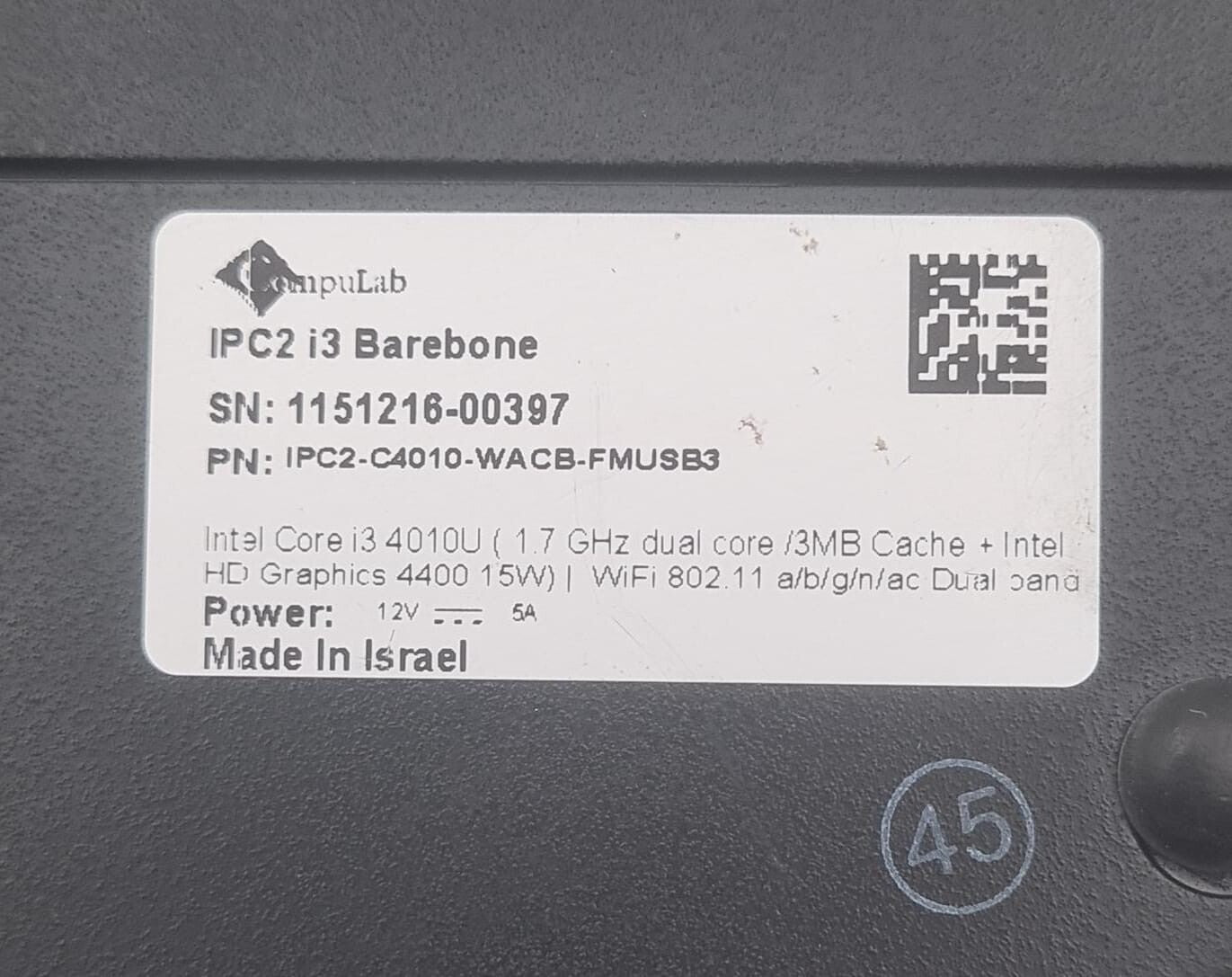 CompuLab IPC2 i3 Barebone i3-4010U 1.70GHz Mini PC 188C02571 Windows + PFSENSE