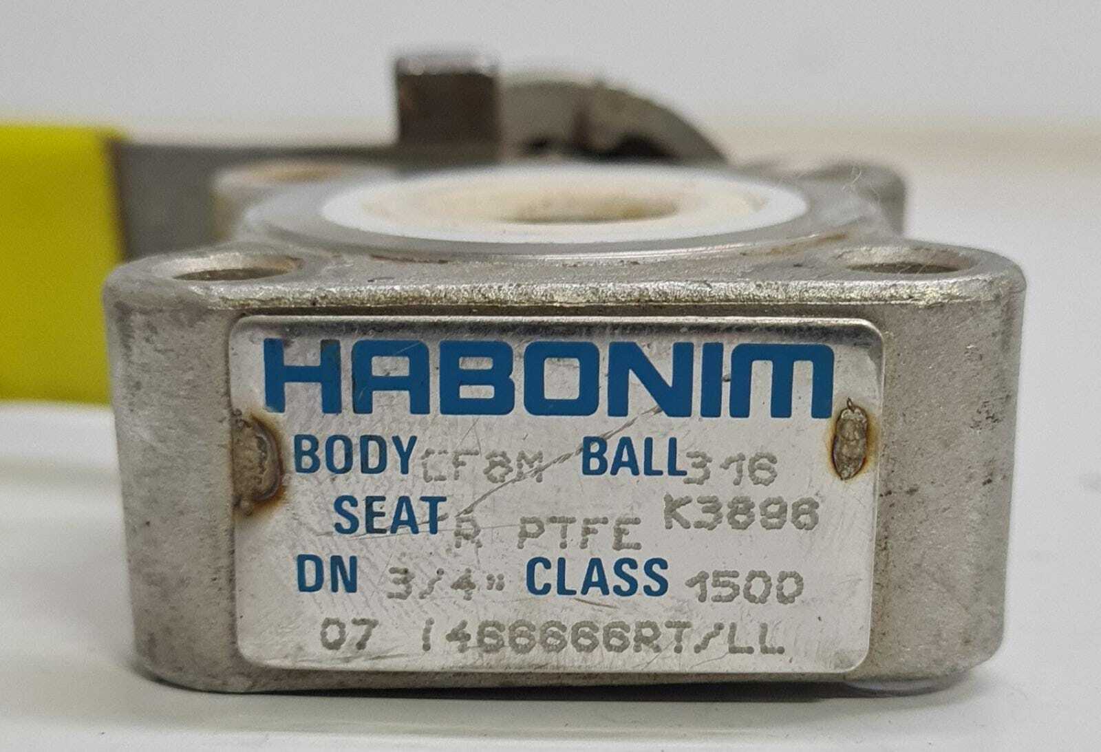 HABONIM Valve CF8M BALL 316 K3896 R PTFE 3/4"