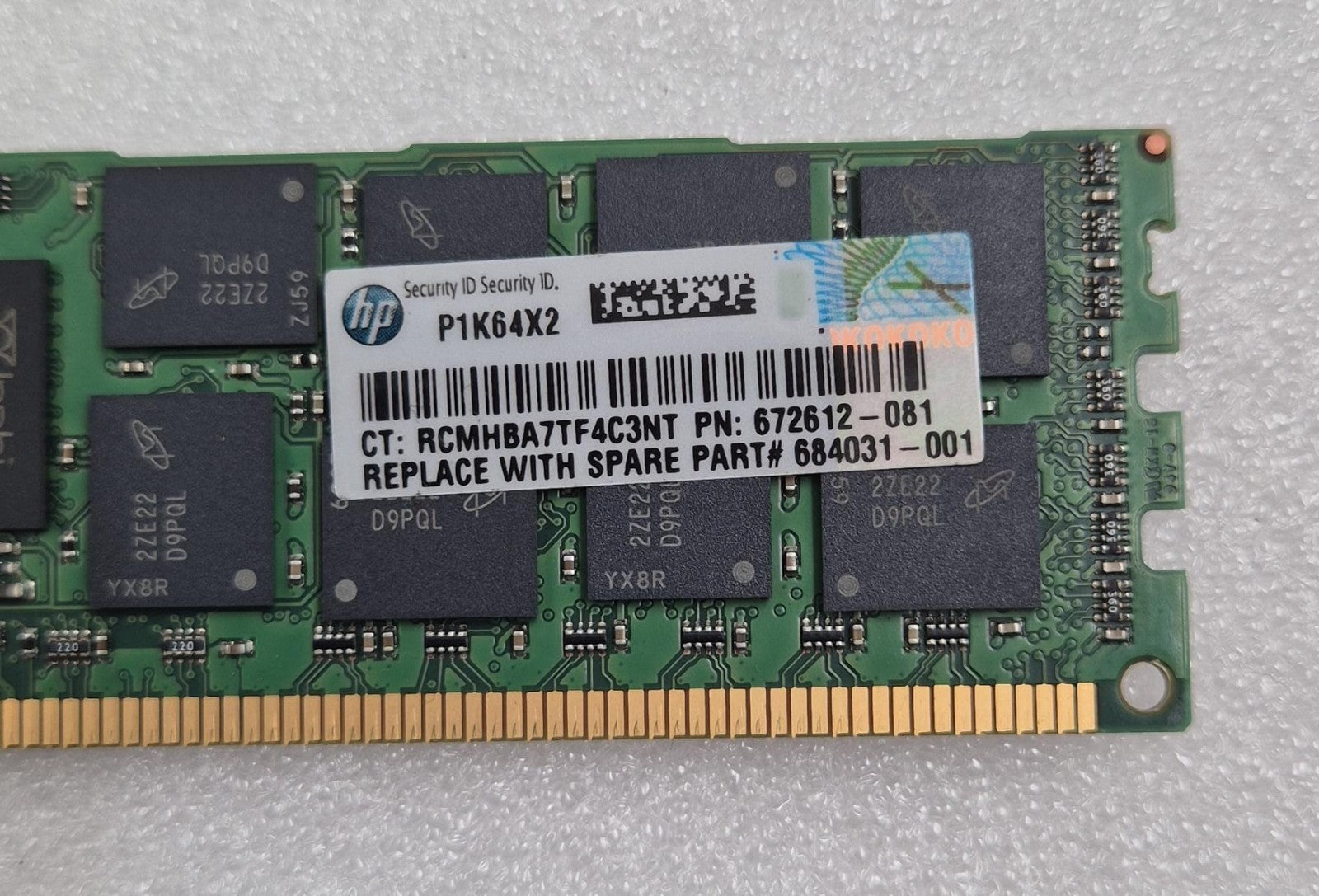 [LOT 8] Micron 16GB 2RX4 PC3-12800R MT36JSF2G72PZ-1G6E1FE SERVER MEMORY RAM *HP*