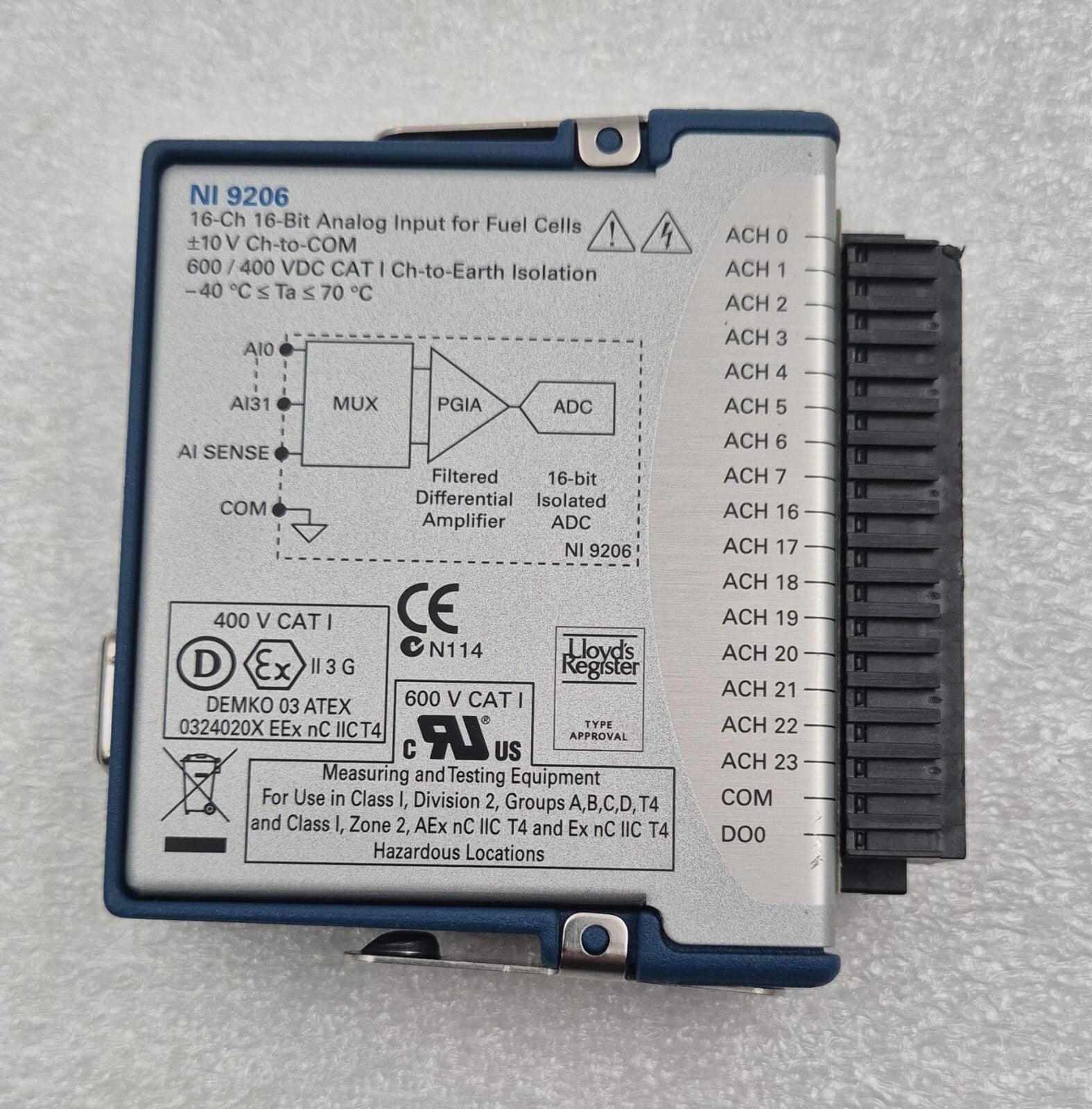 National Instruments NI 9206 AI Fuel Cell 16-Channel 16-Bit cDAQ Analog Input
